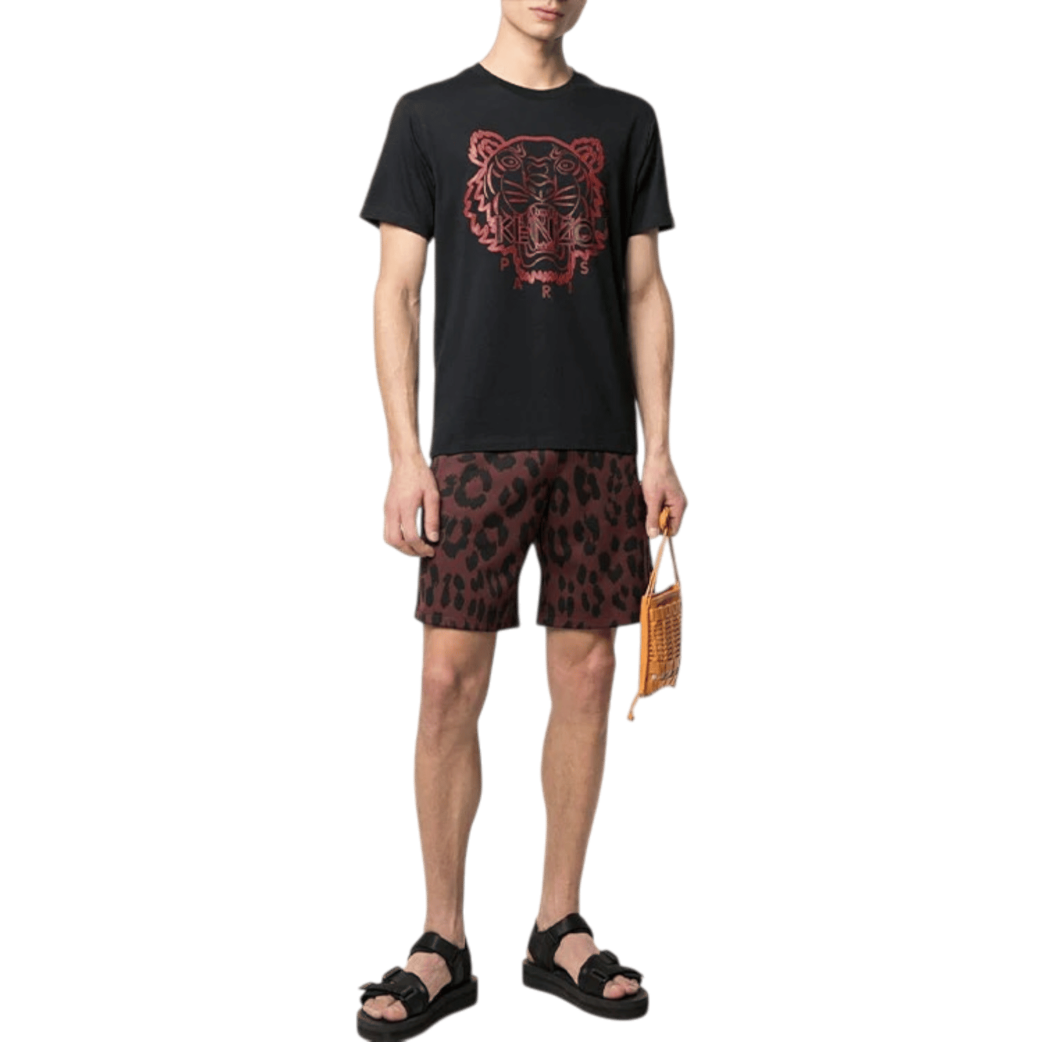 Kenzo Tiger Head Logo Printing Round Neck Short Sleeve Black (SS21)