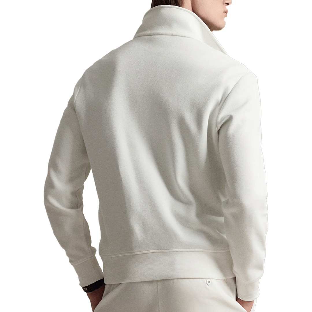 POLO RALPH Lauren DOUBLE - KNIT QUARTER - ZIP SWEATSHIRT WHITE