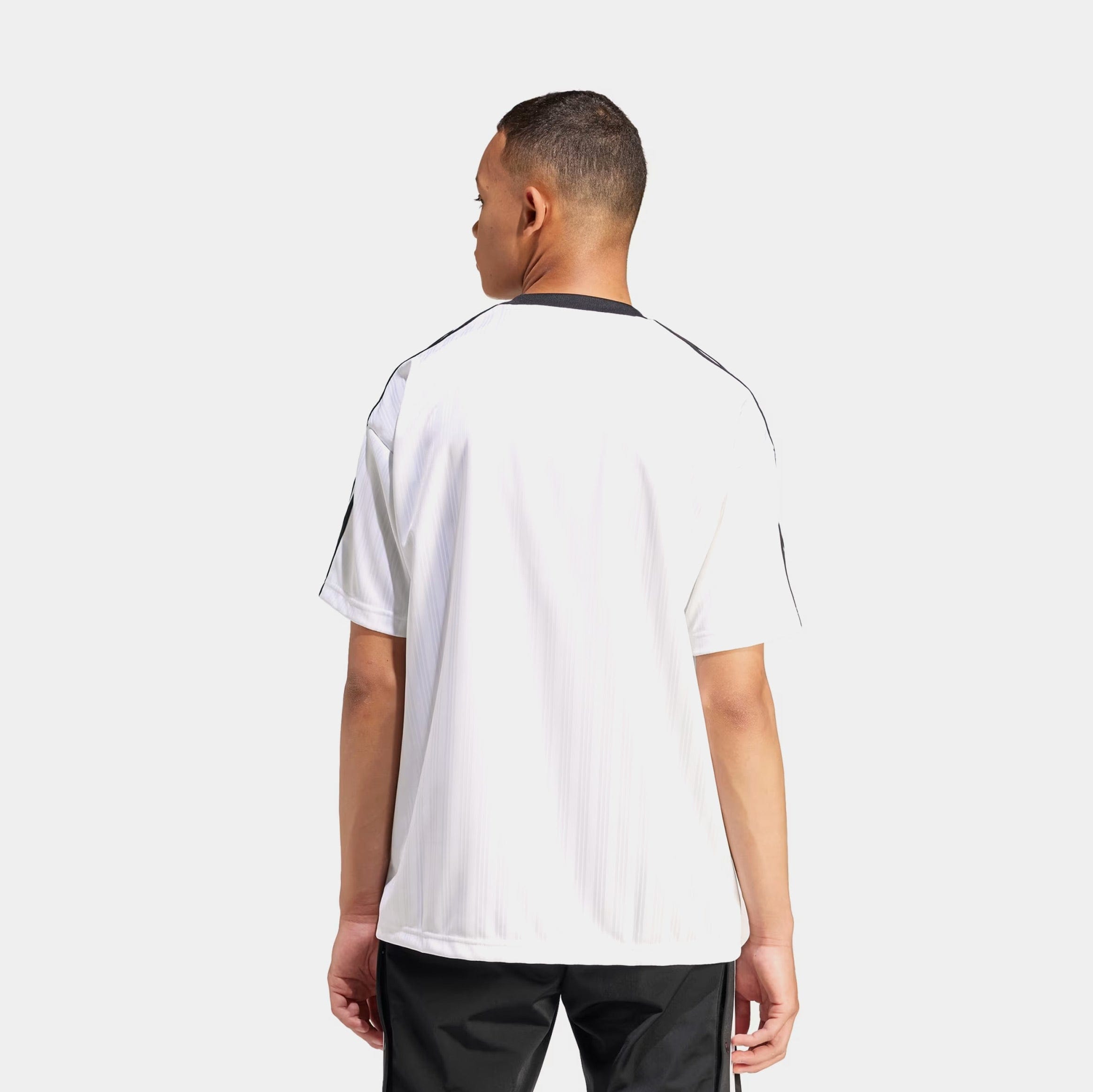 adidas Adicolor Poly Mens Short Sleeve Shirt (White/Black)