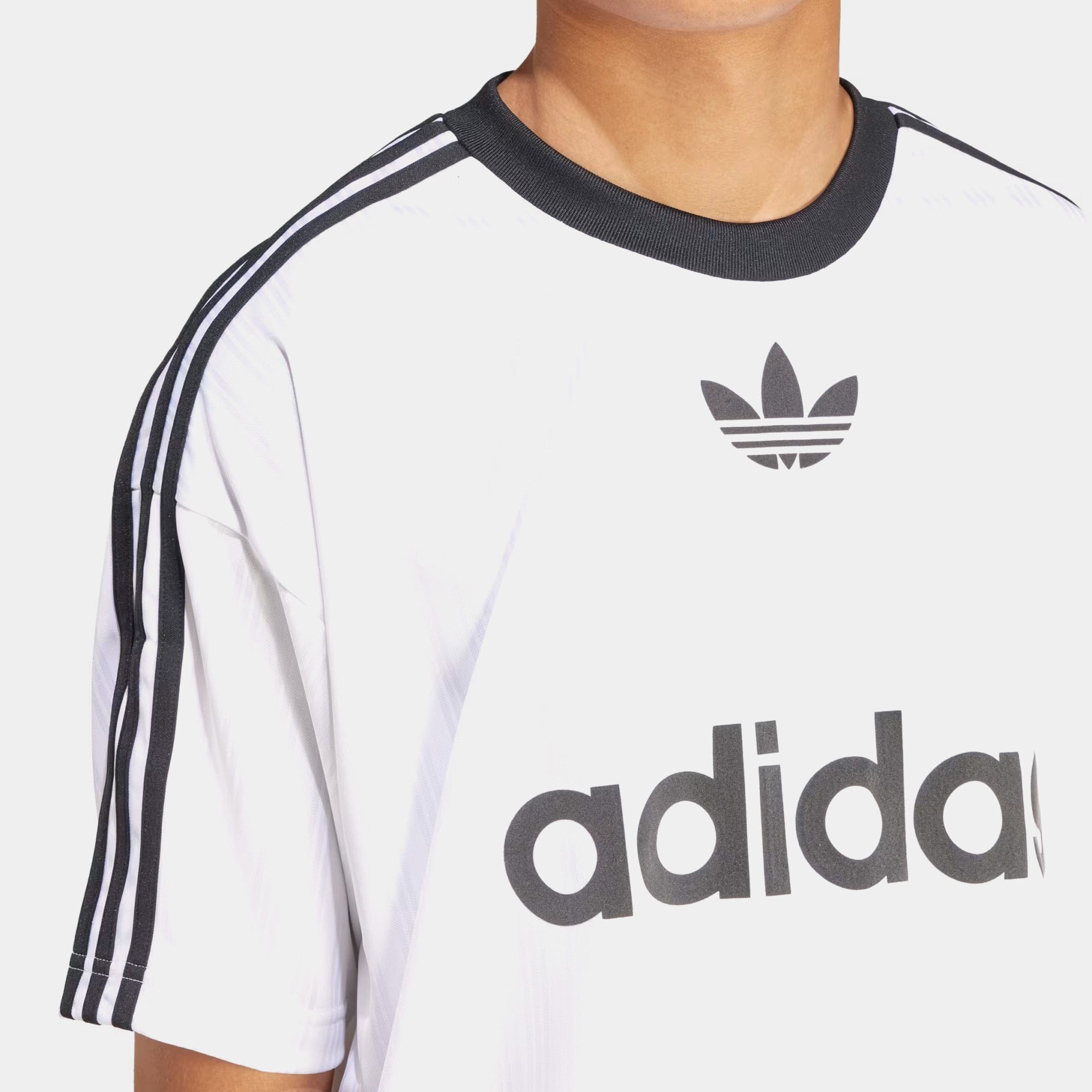 adidas Adicolor Poly Mens Short Sleeve Shirt (White/Black)