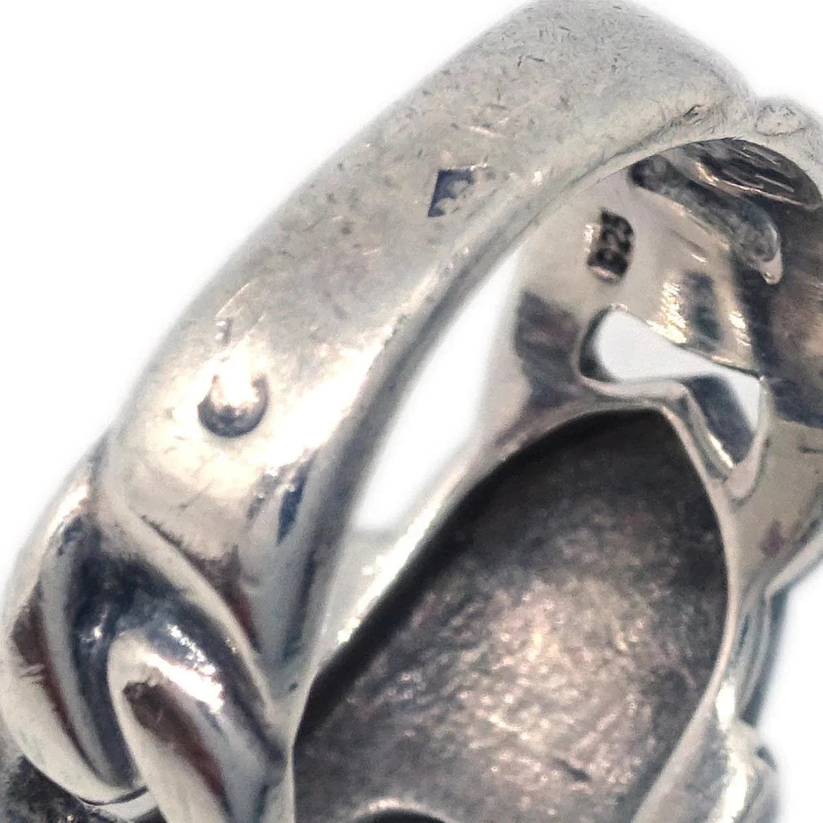 Hermes 1980s Boucle Sellier Ring Silver #53