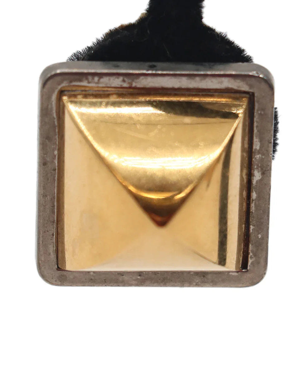 Hermes Gold & Silver Metal Vintage Earrings
