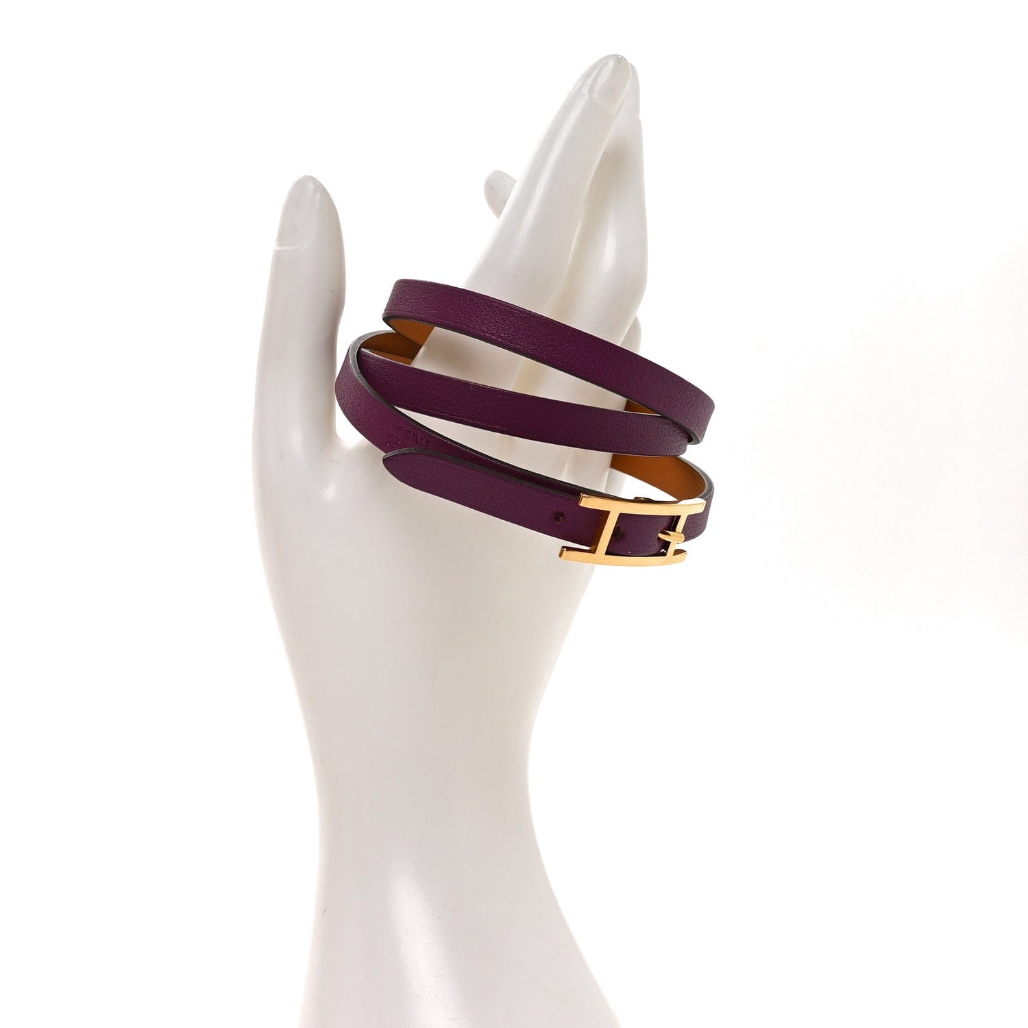 Hermes Swift Hapi 3 mm Triple Tour Wrap Bracelet M Anemone