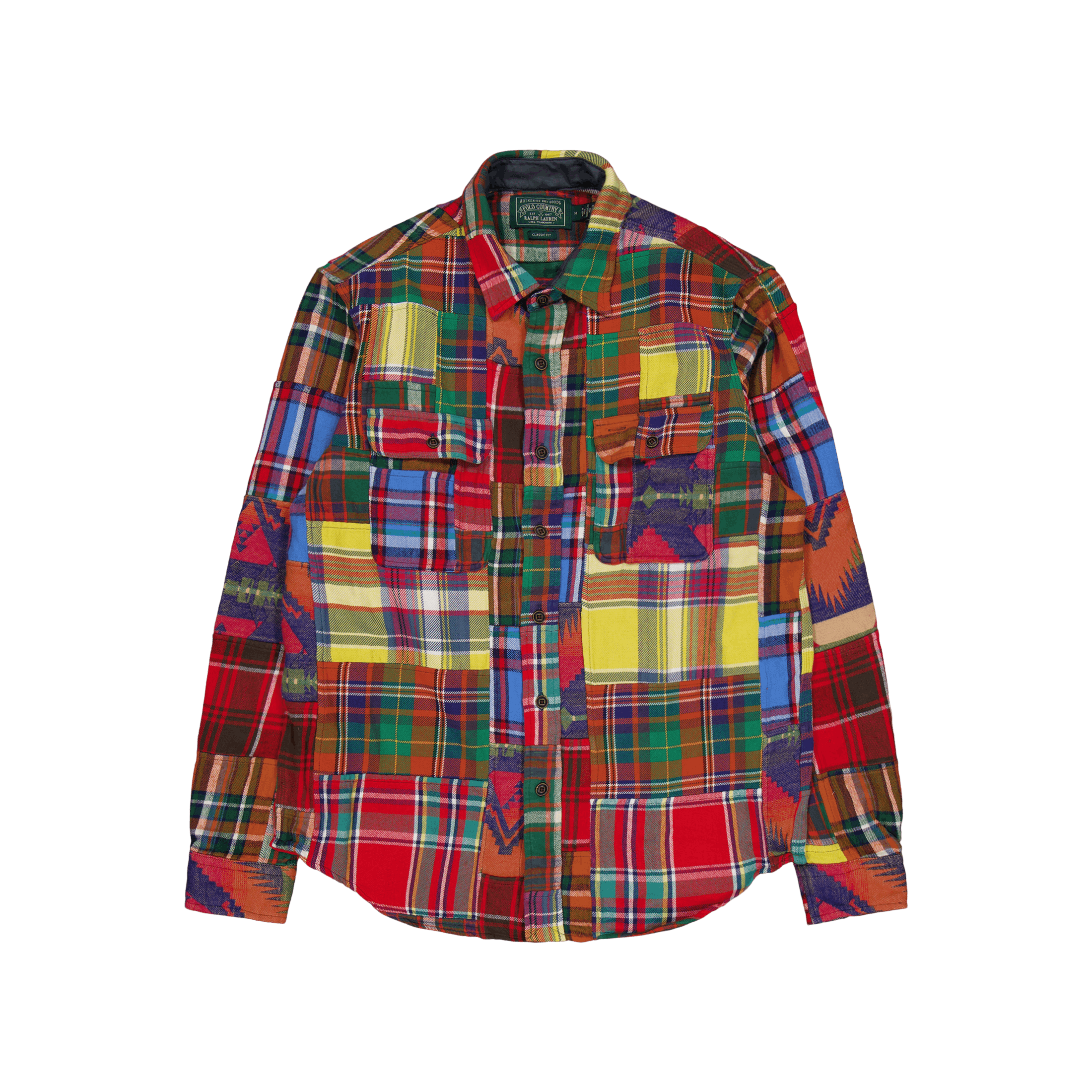 Polo Ralph Lauren Classic Fit Patchwork Flannel Workshirt 6198 Adirondack Patchwork