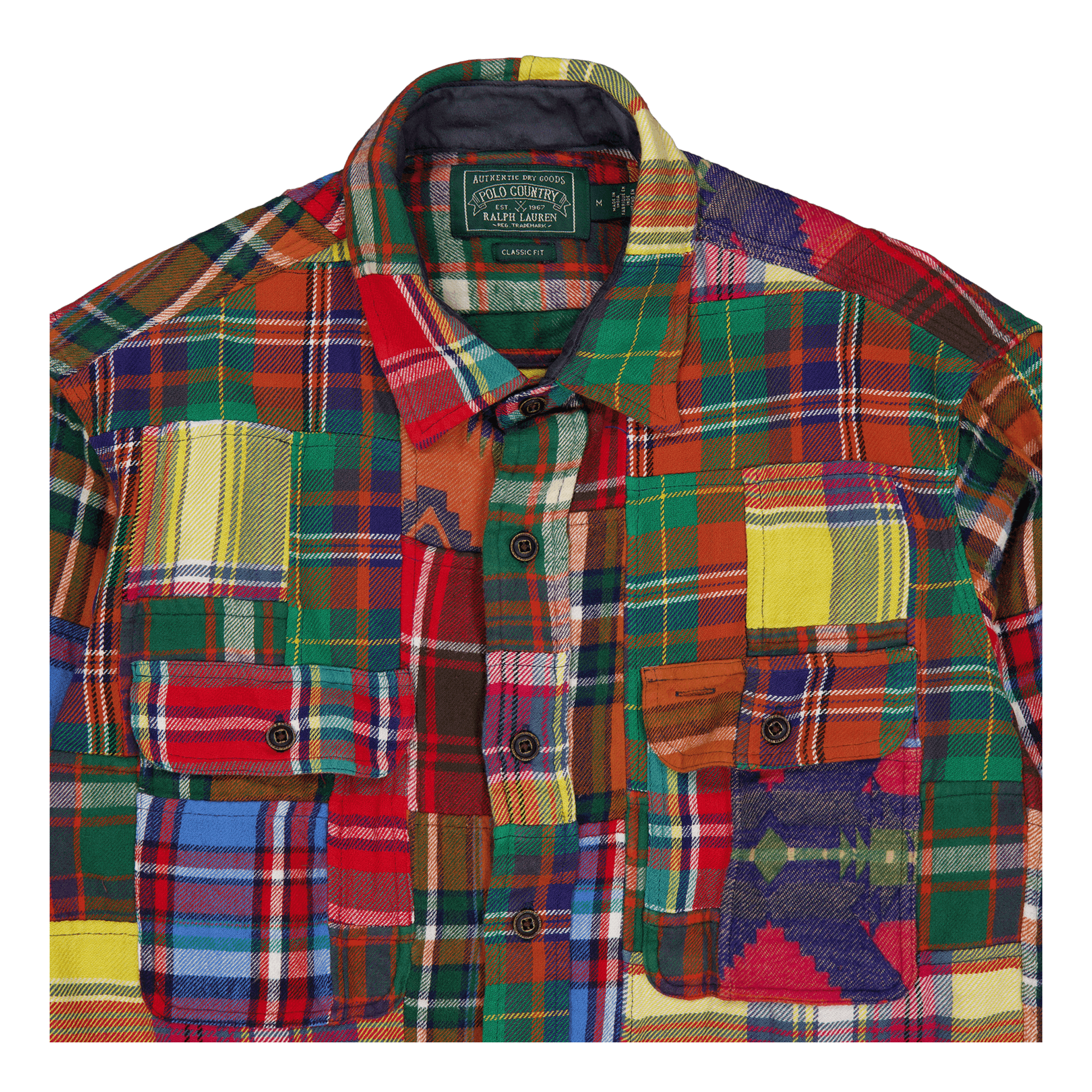 Polo Ralph Lauren Classic Fit Patchwork Flannel Workshirt 6198 Adirondack Patchwork