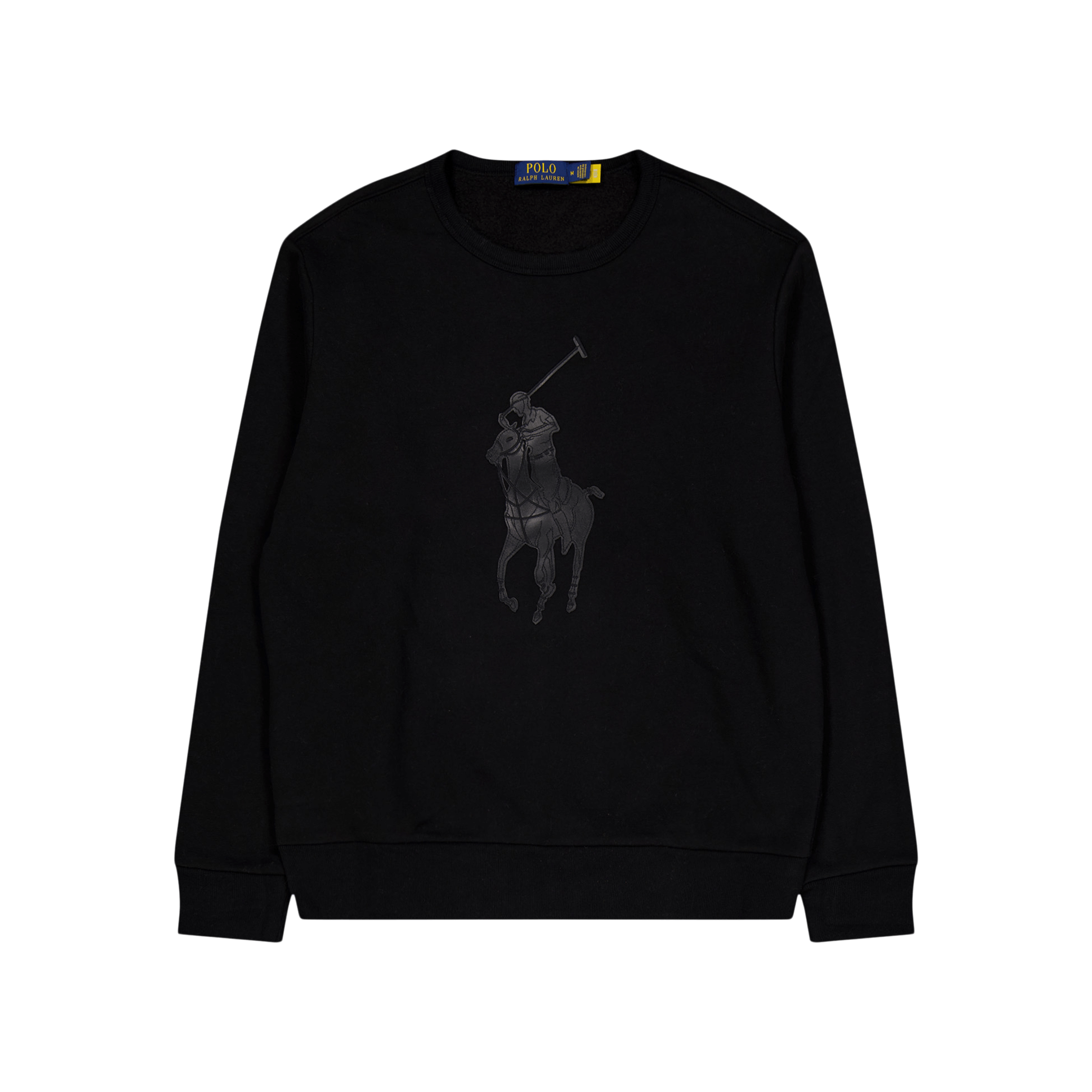 Polo Ralph Lauren Leather Big Pony Fleece Sweatshirt Polo Black