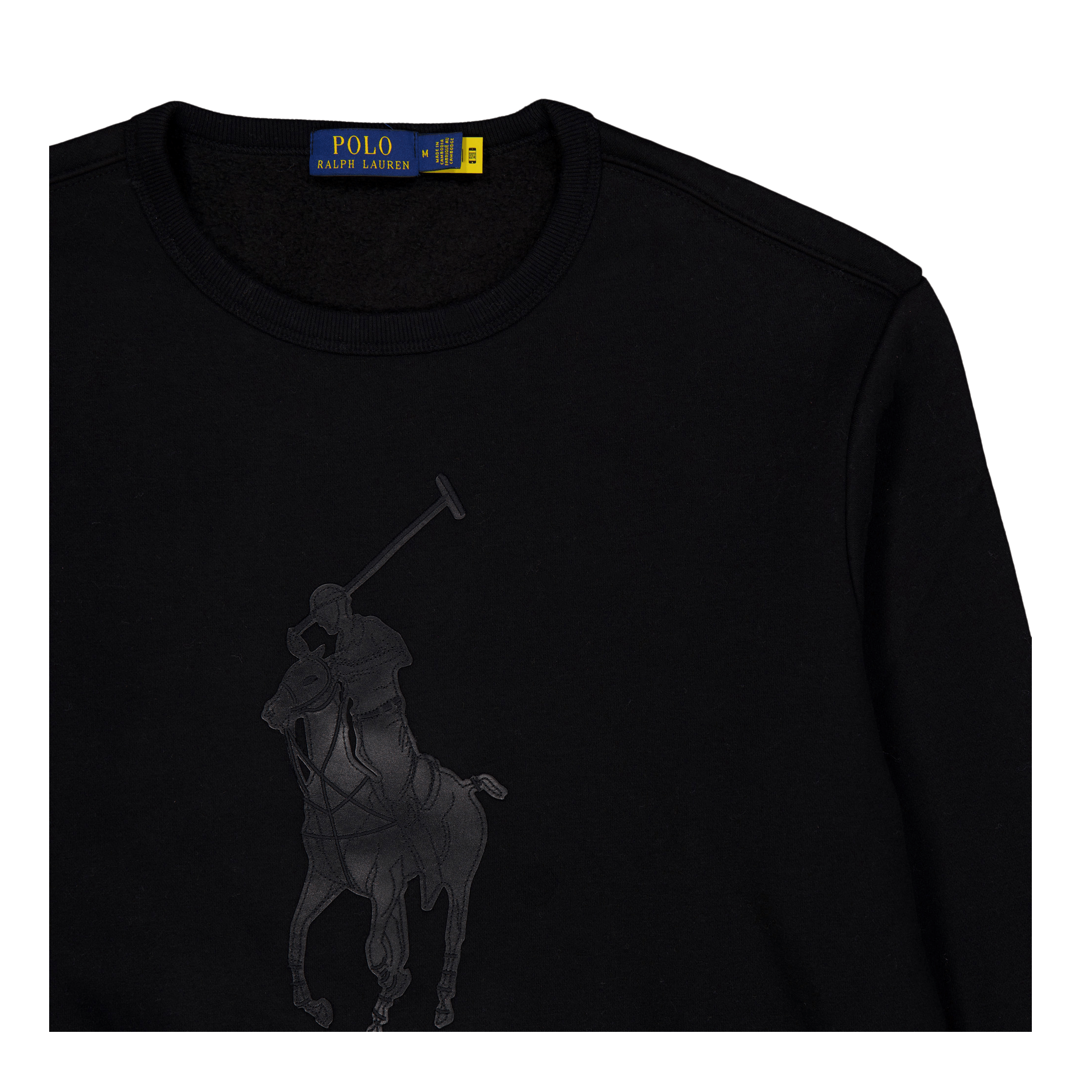 Polo Ralph Lauren Leather Big Pony Fleece Sweatshirt Polo Black