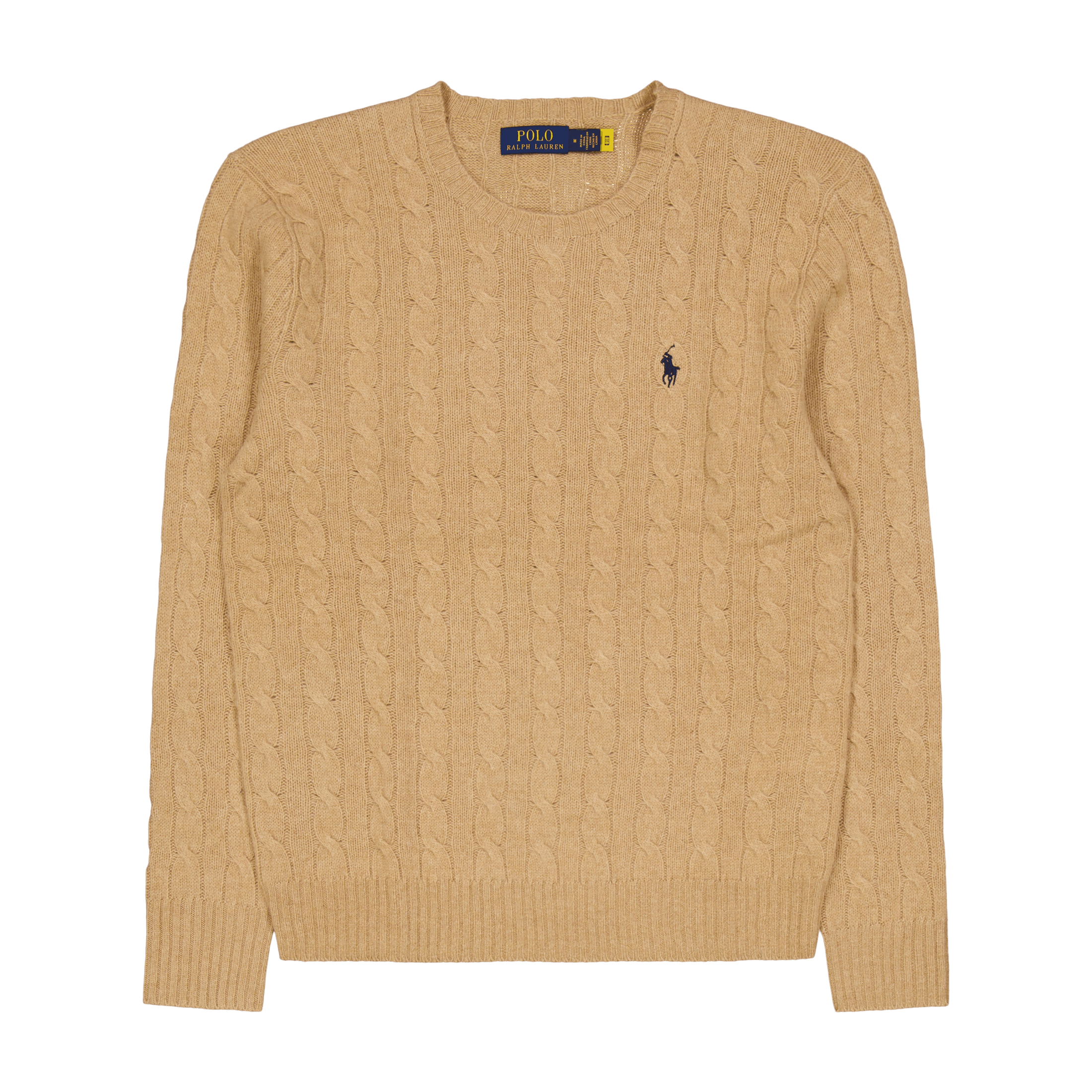 Polo Ralph Lauren Cable - Knit Wool - Cashmere Sweater Camel Melange