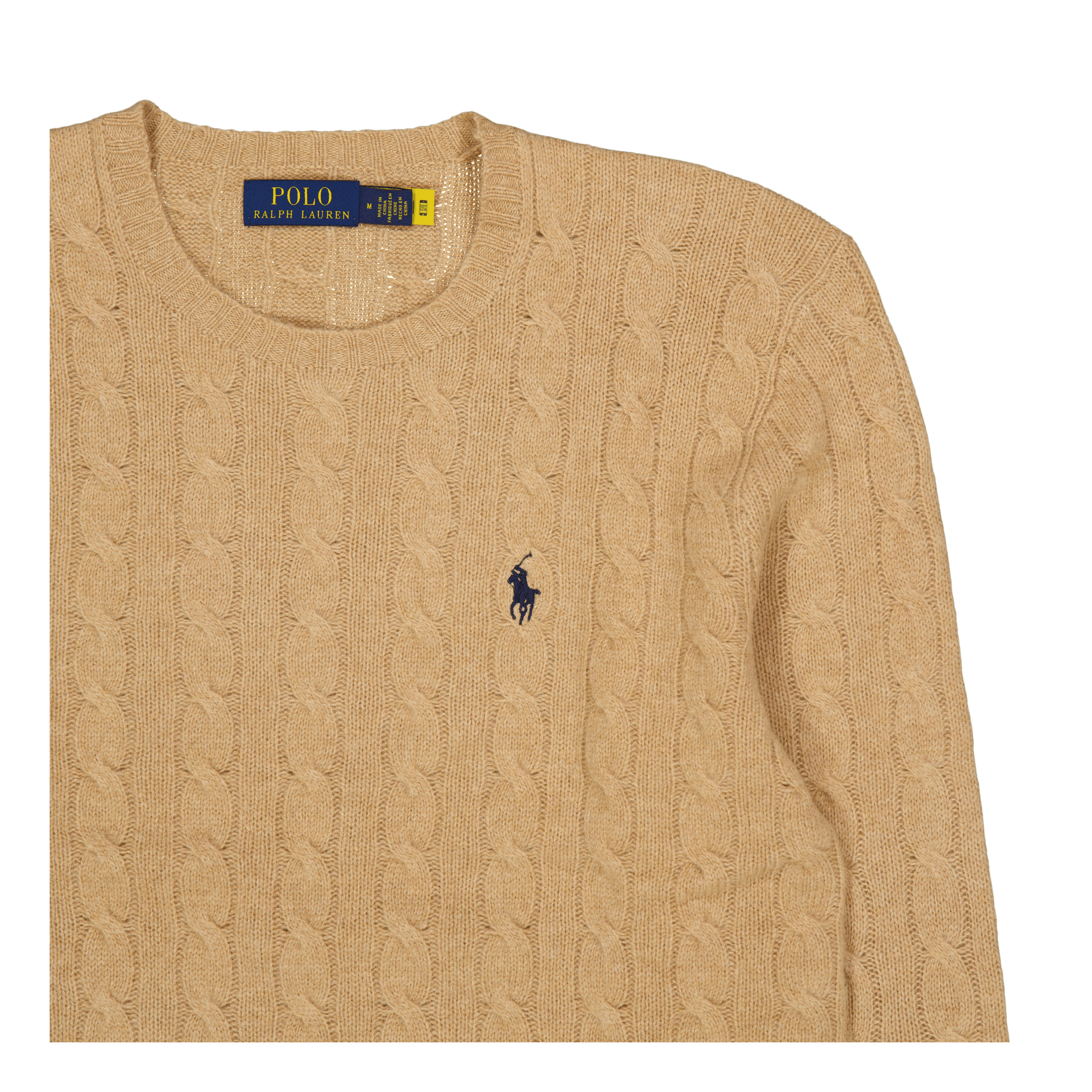 Polo Ralph Lauren Cable - Knit Wool - Cashmere Sweater Camel Melange