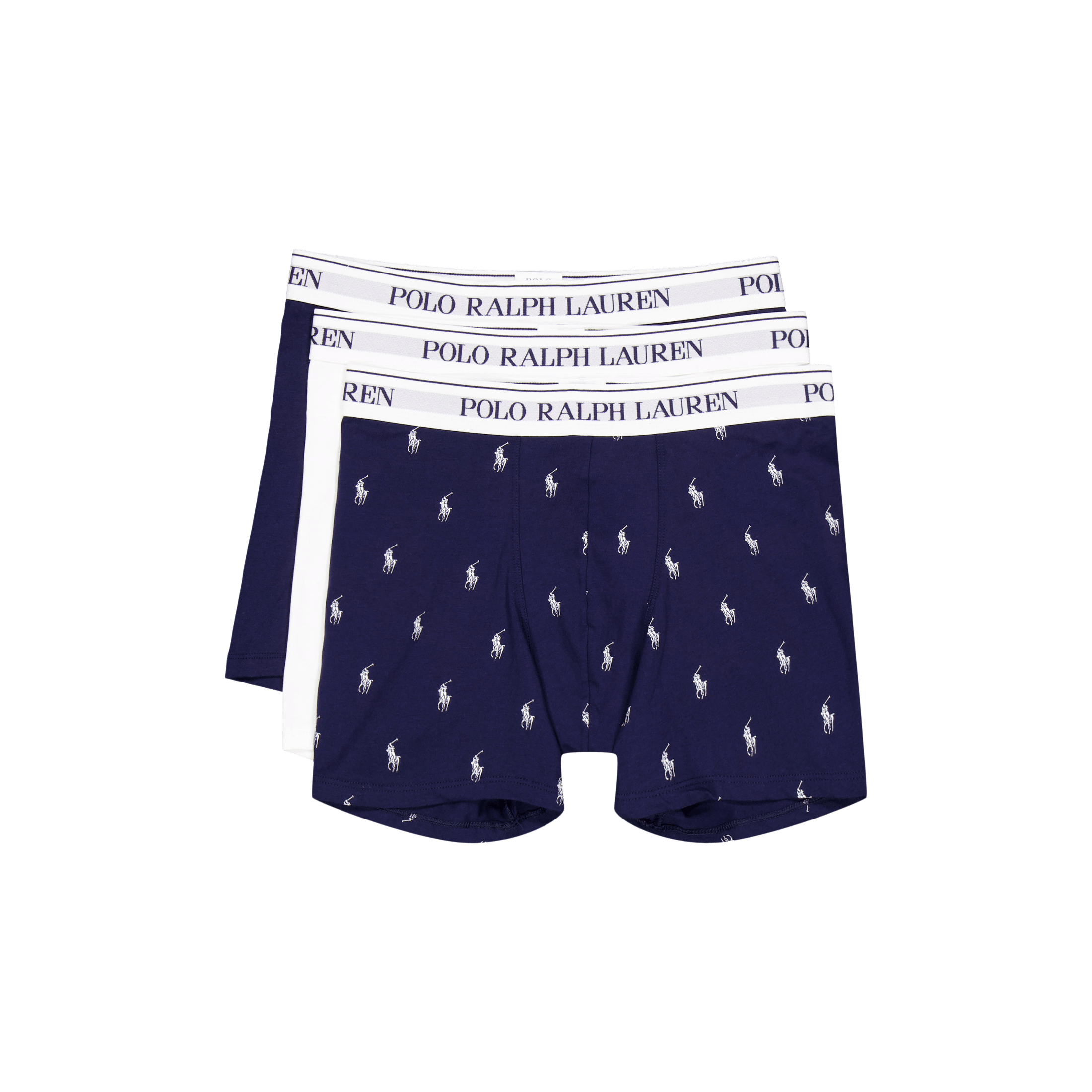 Polo Ralph Lauren Stretch Cotton Boxer Brief 3 - Pack 3PK Crs Nvy / White / Crs Nvy Aopp