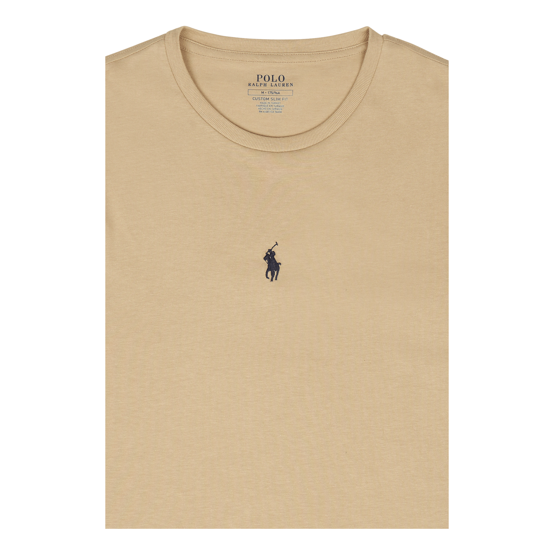 Polo Ralph Lauren Custom Slim Fit Jersey Crewneck T - Shirt Classic Khaki