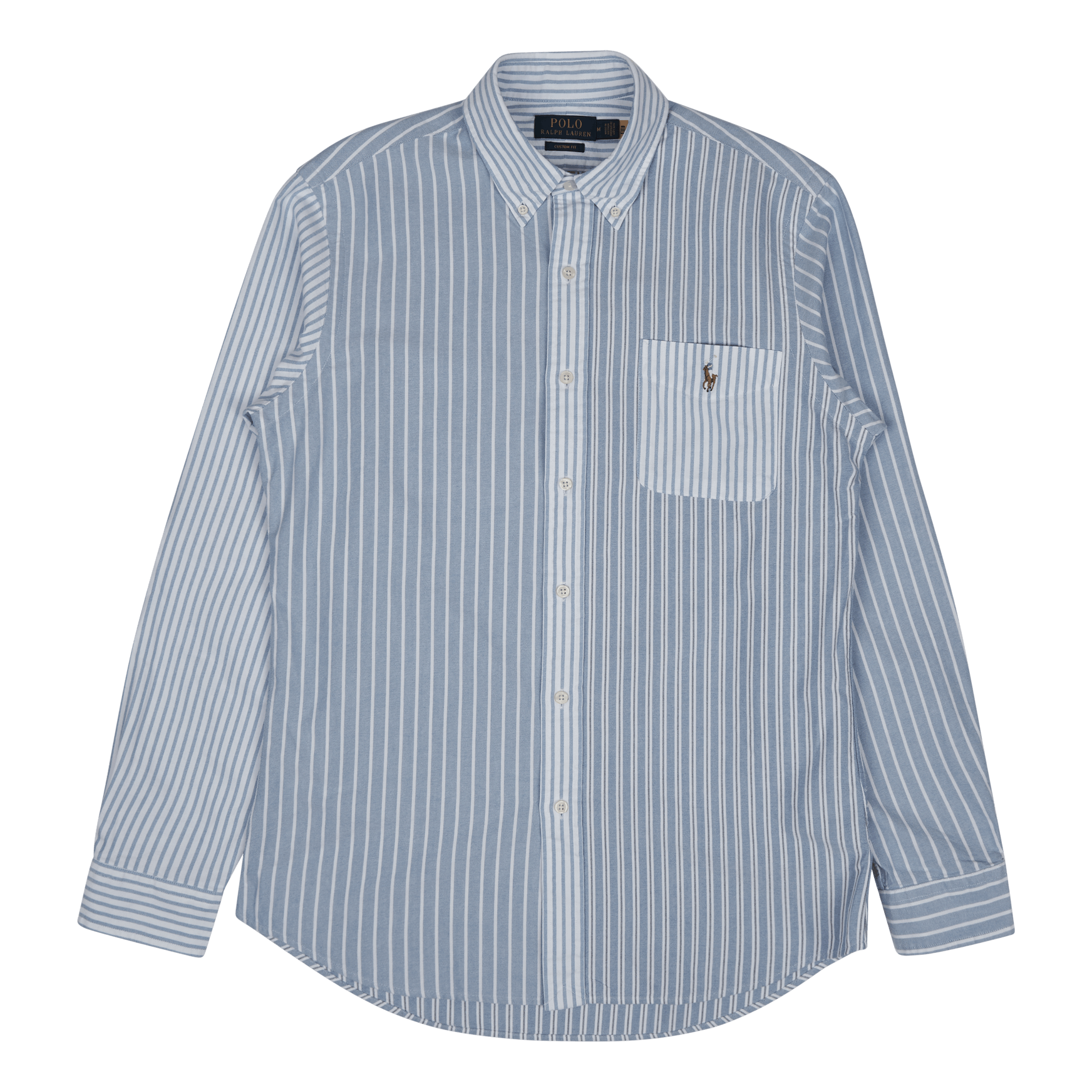 Polo Ralph Lauren Custom Fit Striped Oxford Fun Shirt Blue Funshirt
