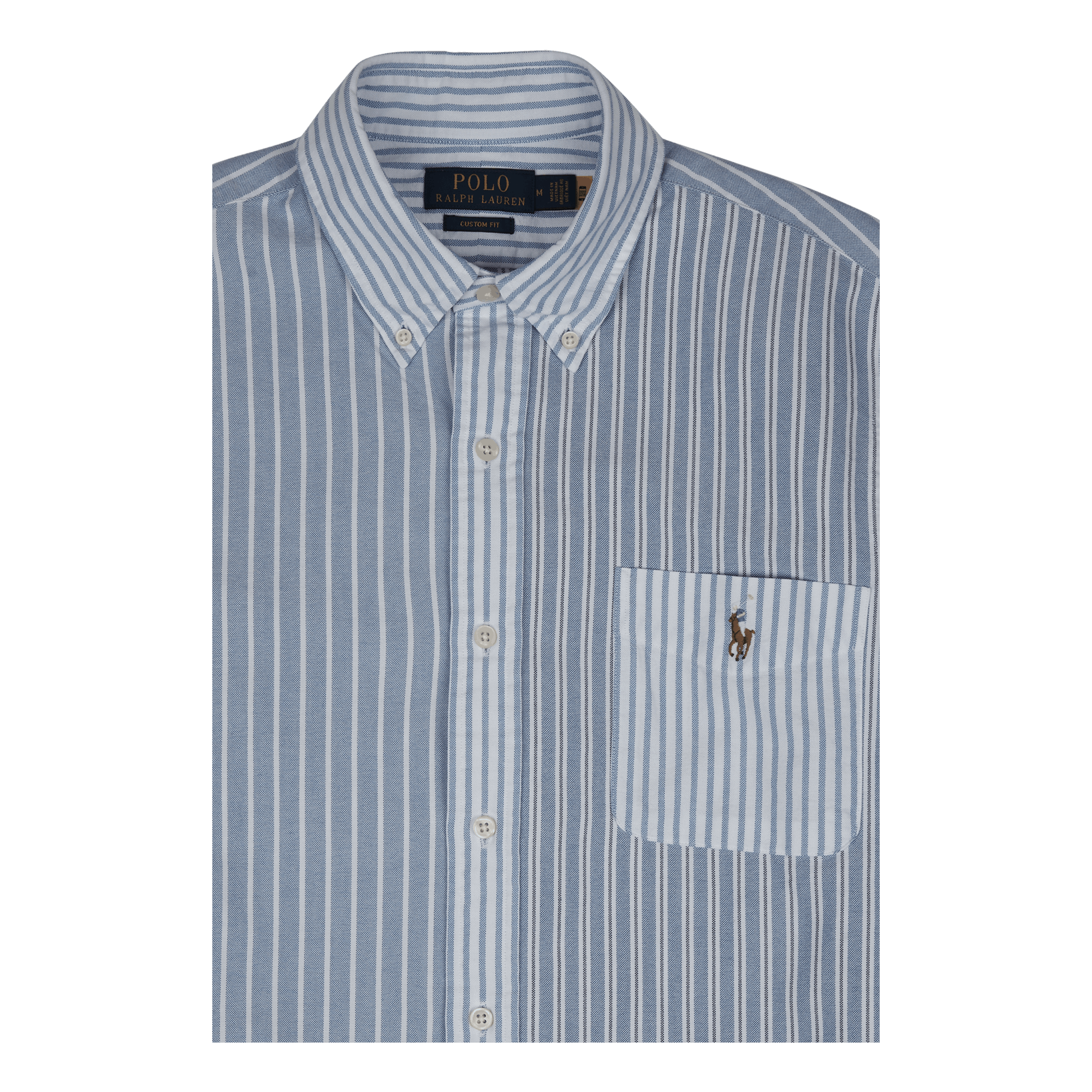 Polo Ralph Lauren Custom Fit Striped Oxford Fun Shirt Blue Funshirt