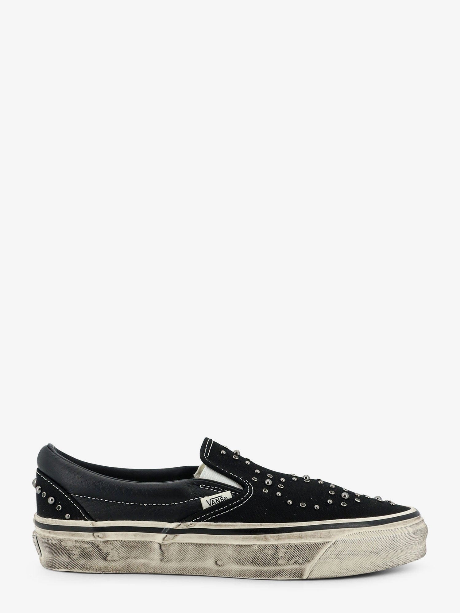 Vans Lx classic slip on 98 canvas and leather sneakers with all - over metal beads