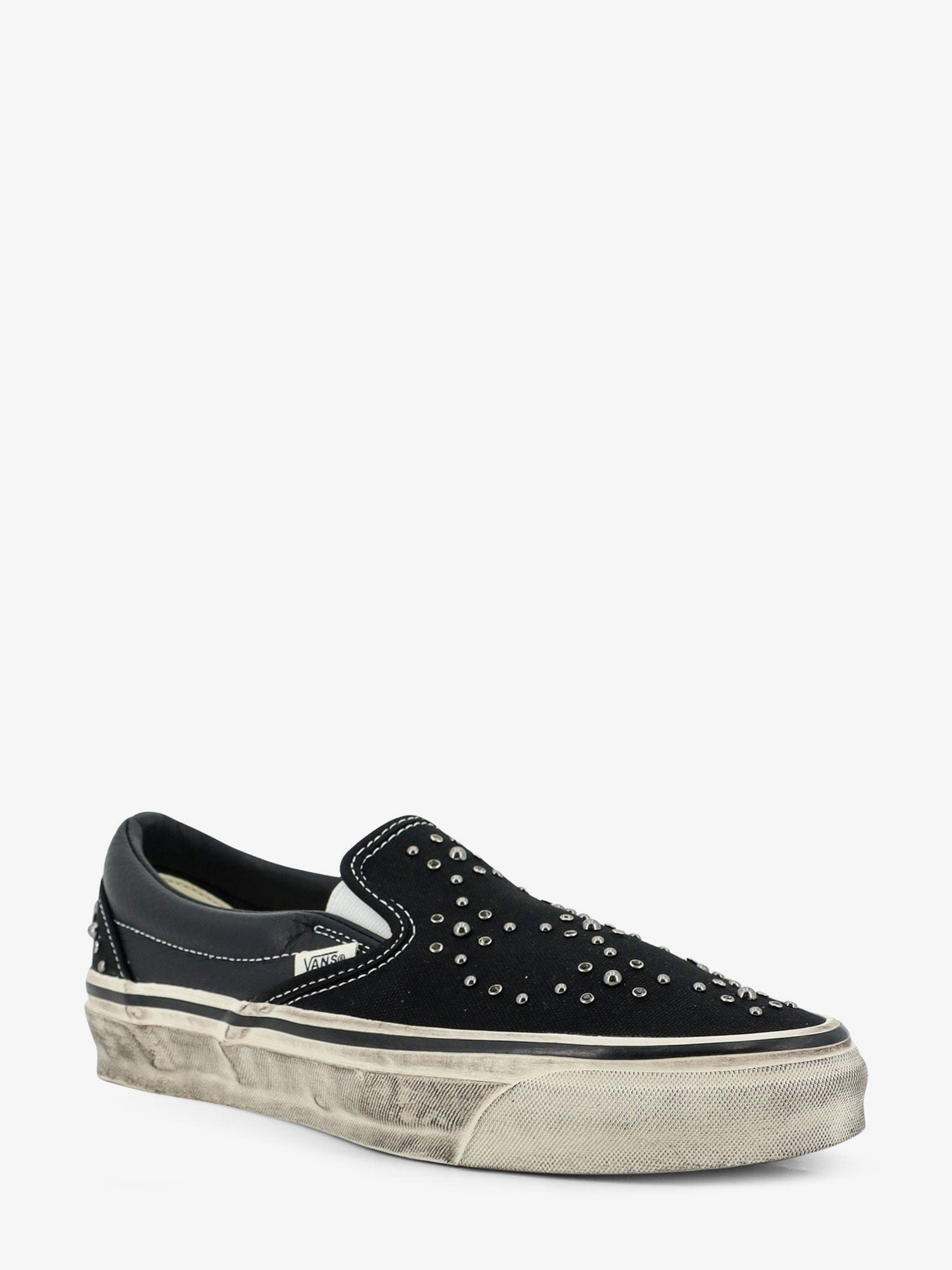 Vans Lx classic slip on 98 canvas and leather sneakers with all - over metal beads