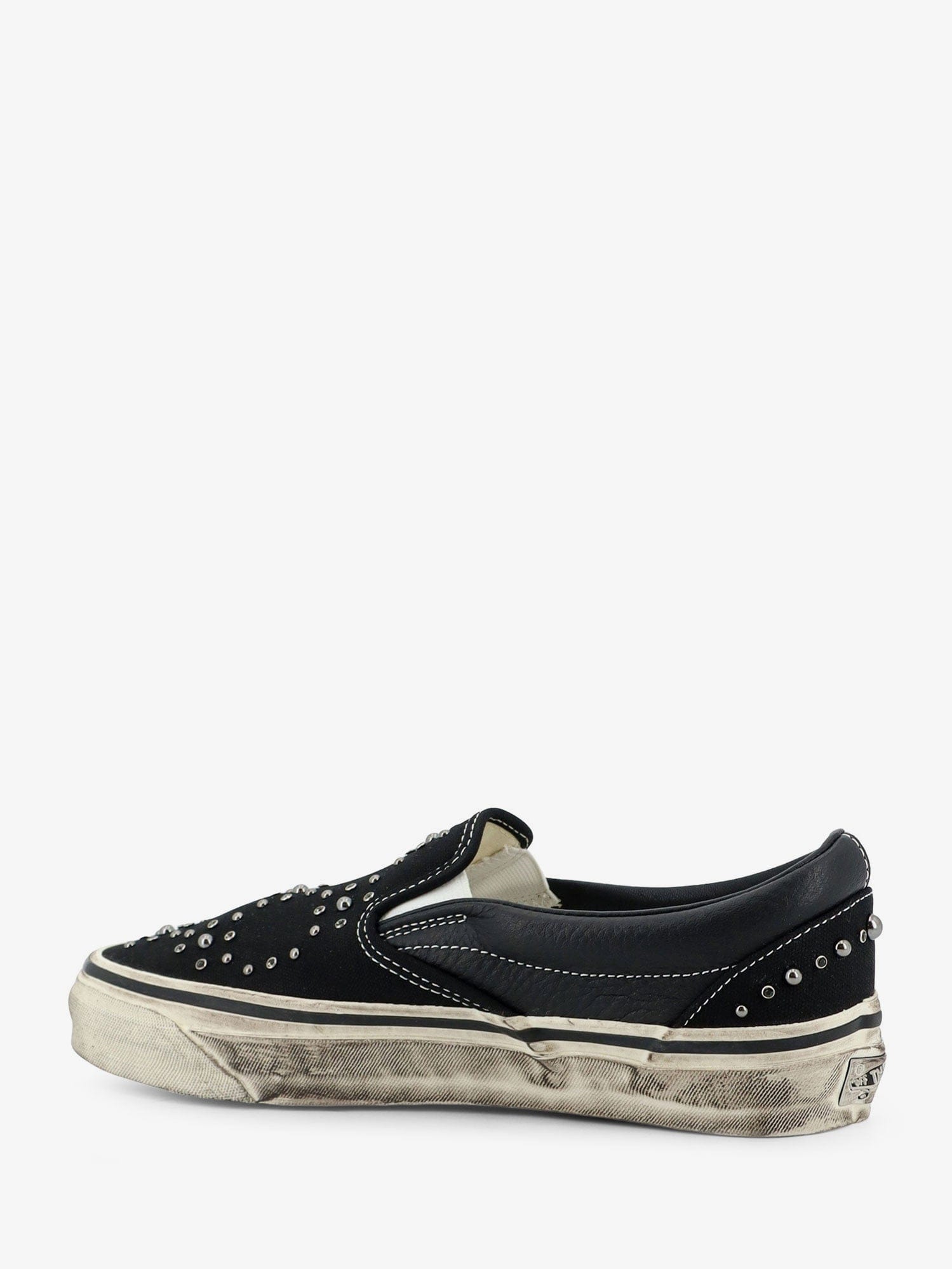 Vans Lx classic slip on 98 canvas and leather sneakers with all - over metal beads