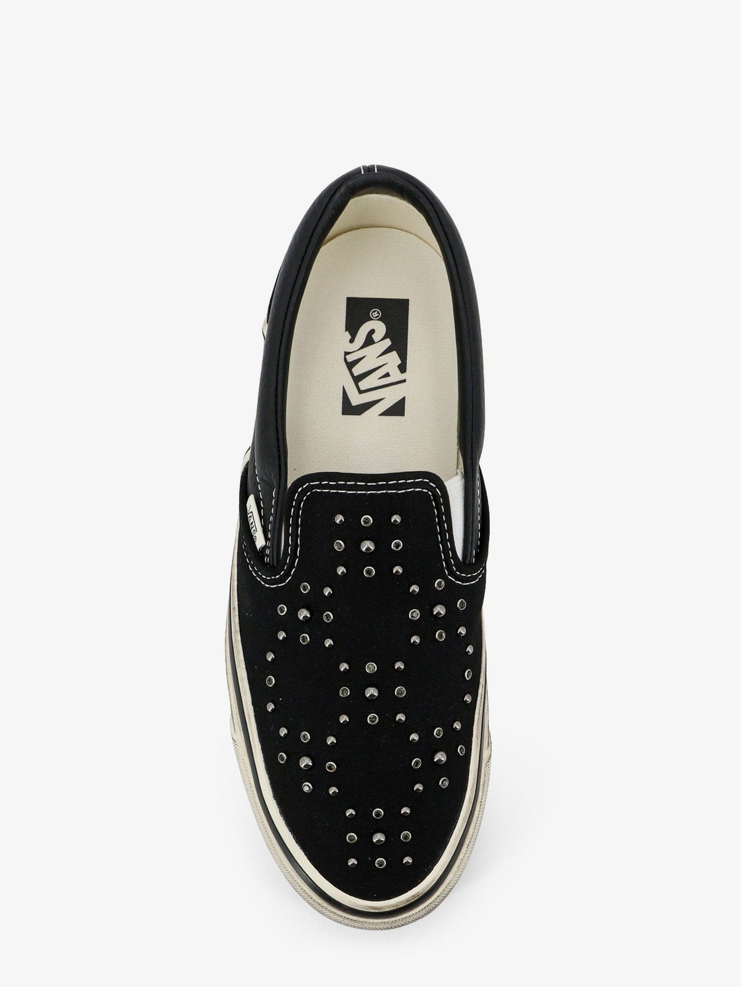 Vans Lx classic slip on 98 canvas and leather sneakers with all - over metal beads