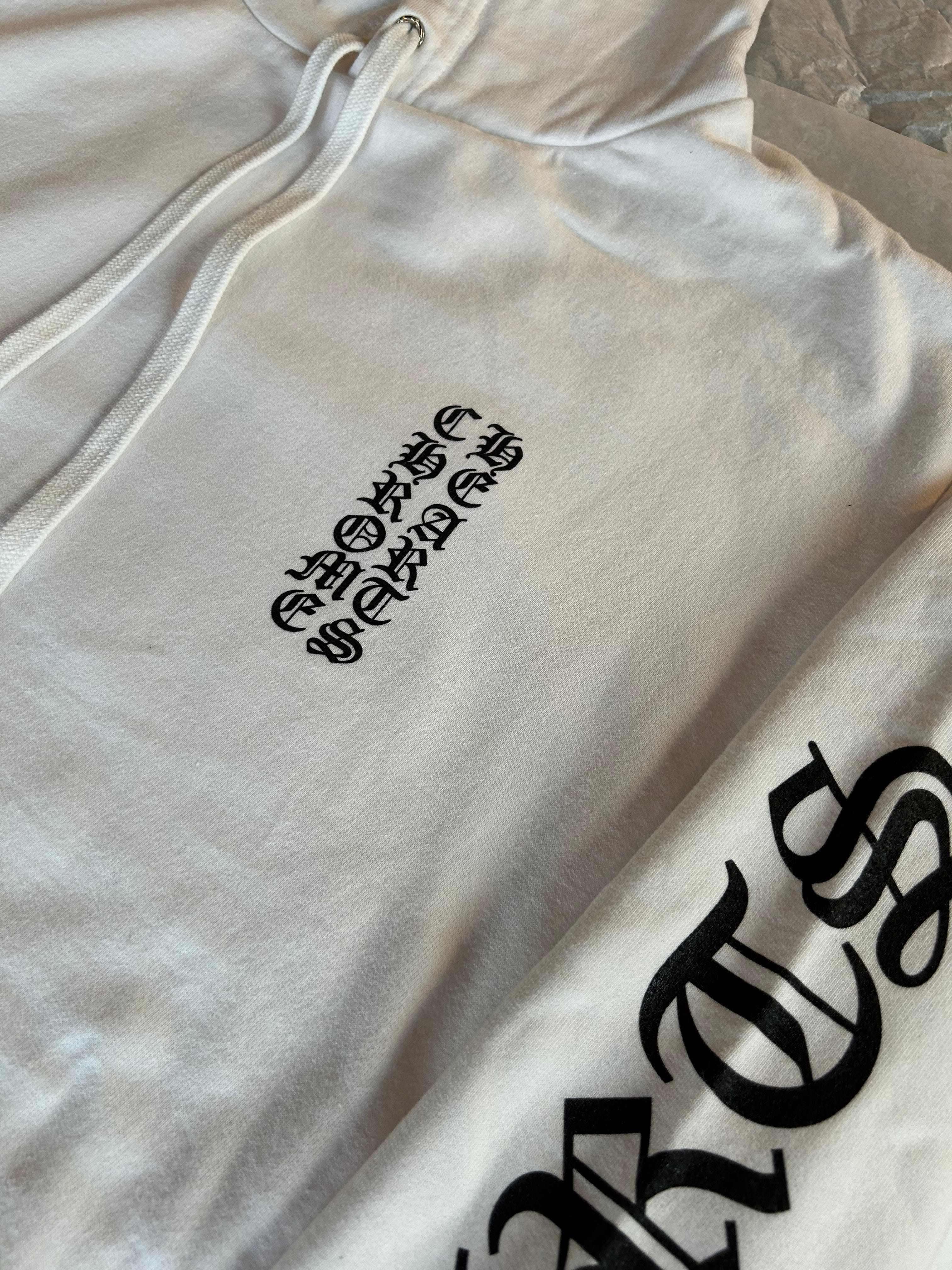 Chrome Hearts Hoodie Chrome Hearts Vertical Logo White Black