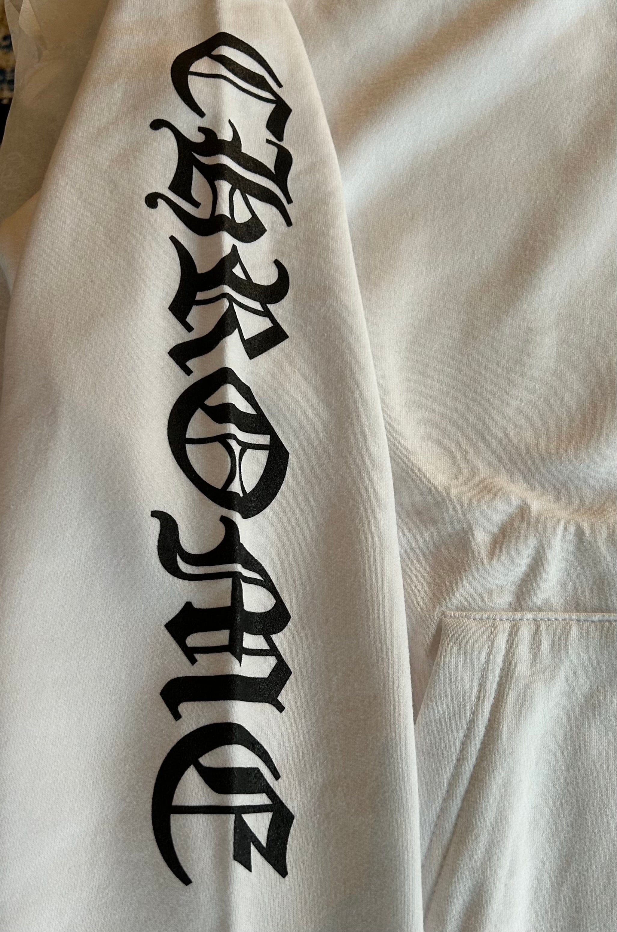 Chrome Hearts Hoodie Chrome Hearts Vertical Logo White Black