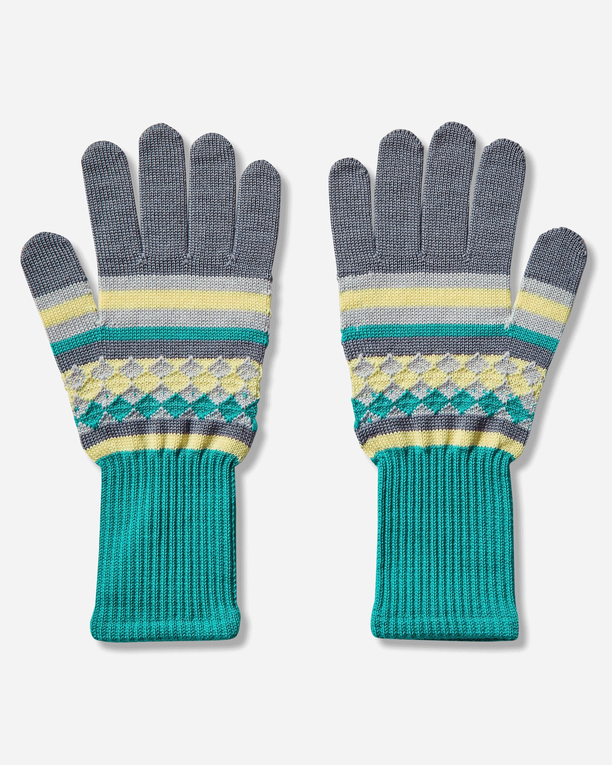 ASICS Novalis Aquifolia Knit Gloves Blue Haze / Lemon