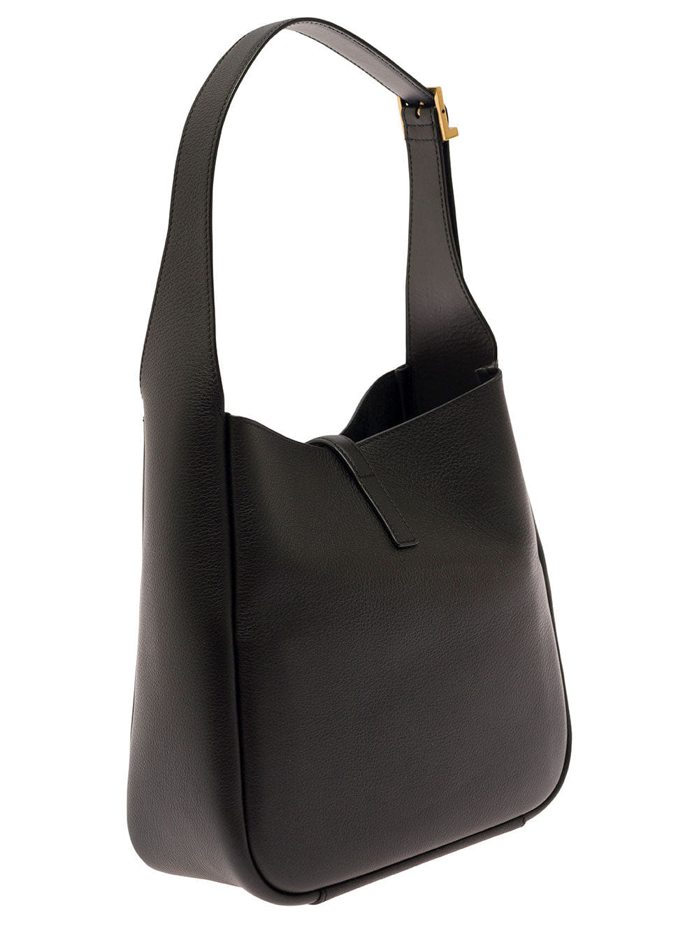 Saint Laurent Women Shoulder Bag Le 5 À 7 With Cassandre Plaque On The Front In Grained Black Leather For Women