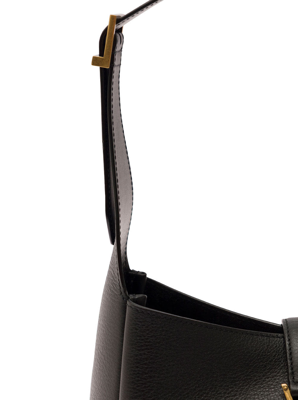 Saint Laurent Women Shoulder Bag Le 5 À 7 With Cassandre Plaque On The Front In Grained Black Leather For Women