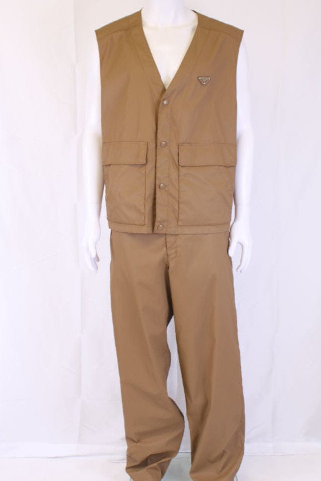 Prada Nylon Waistcoat/ Trouser Co - Ord Tan XL