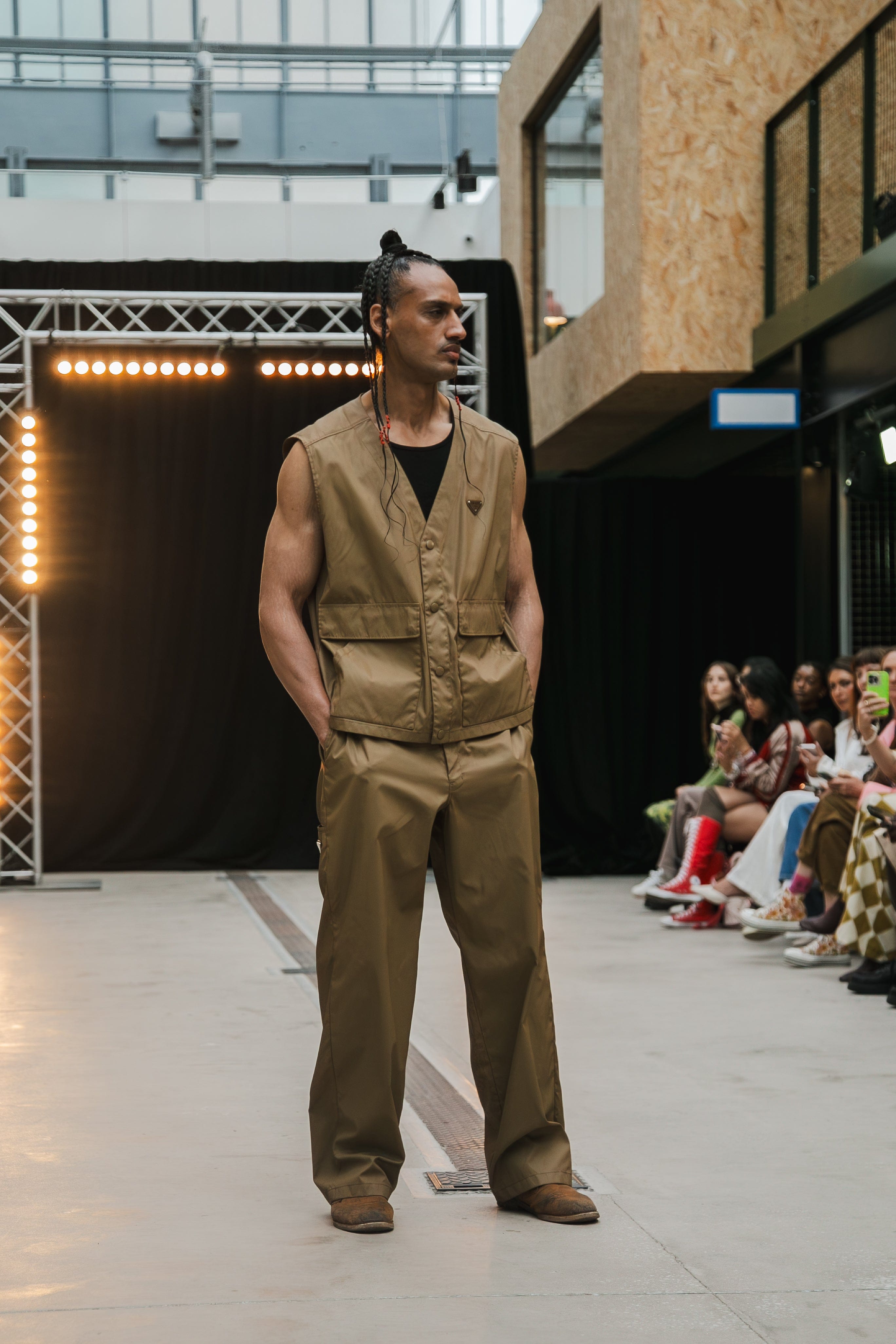 Prada Nylon Waistcoat/ Trouser Co - Ord Tan XL