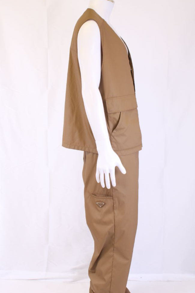 Prada Nylon Waistcoat/ Trouser Co - Ord Tan XL