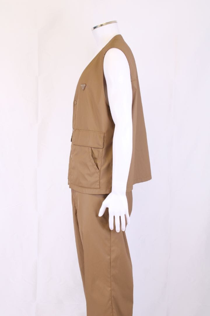 Prada Nylon Waistcoat/ Trouser Co - Ord Tan XL