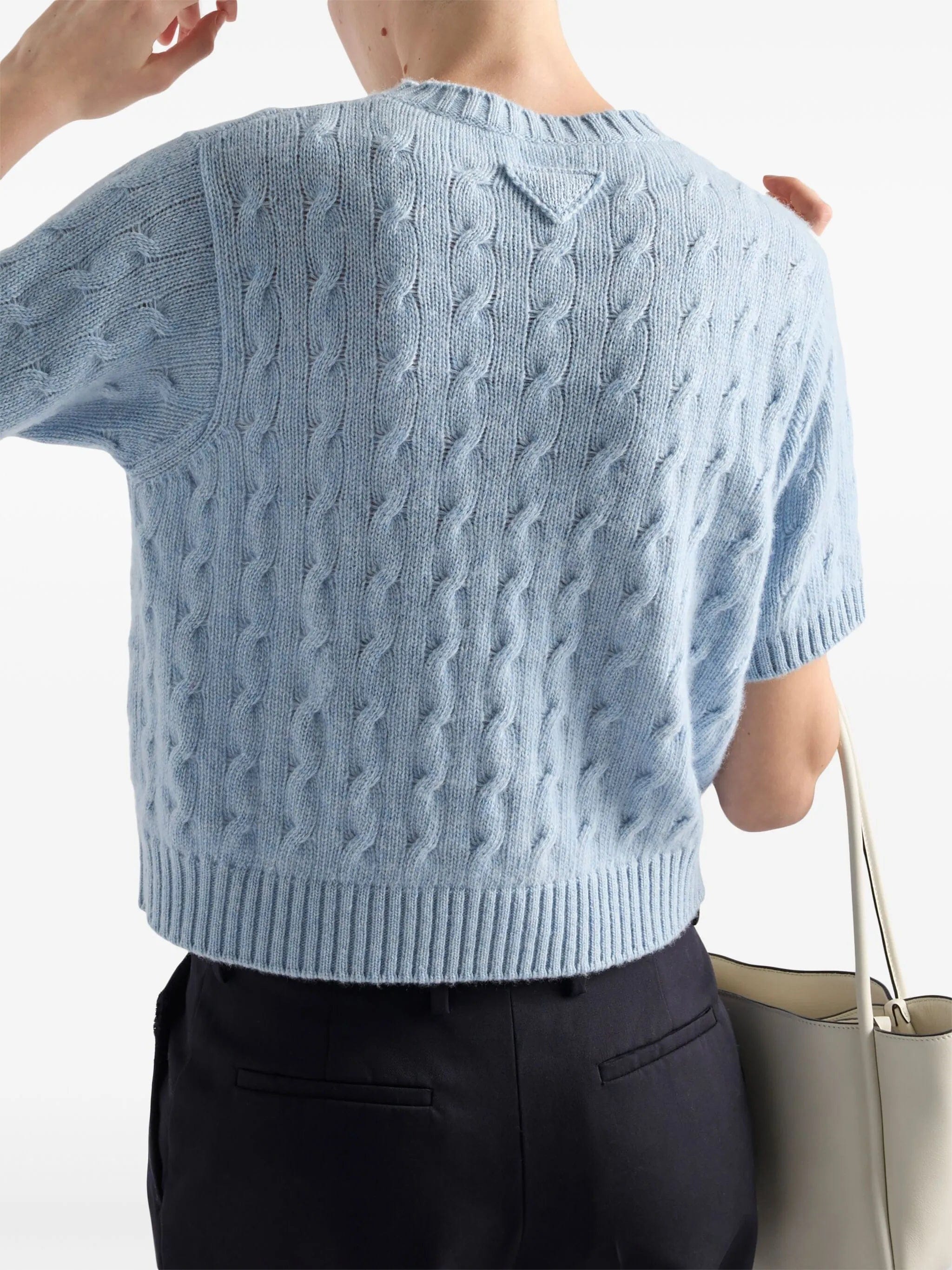 Prada cable - knit re - cashmere sweater