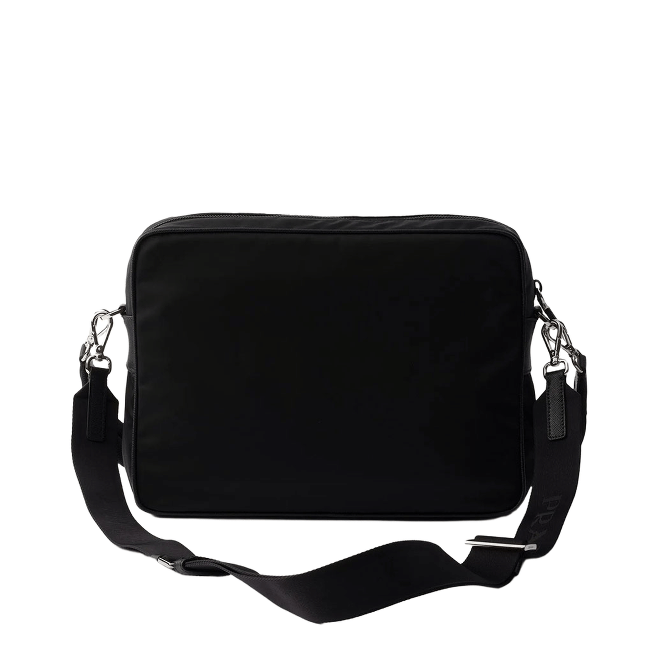 Prada Logo - Plaque Re - Nylon Messenger Bag - Black