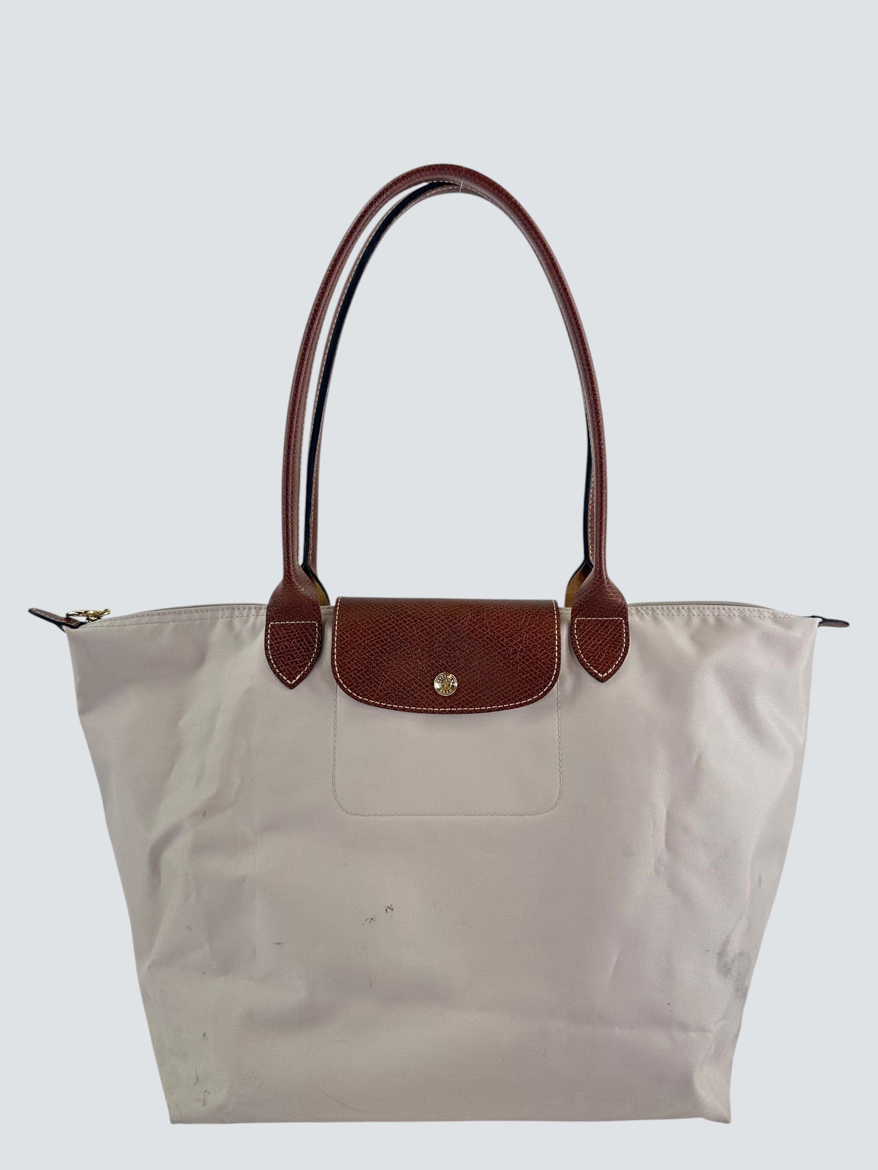 Longchamp Cream Nylon Le Pliage Tote