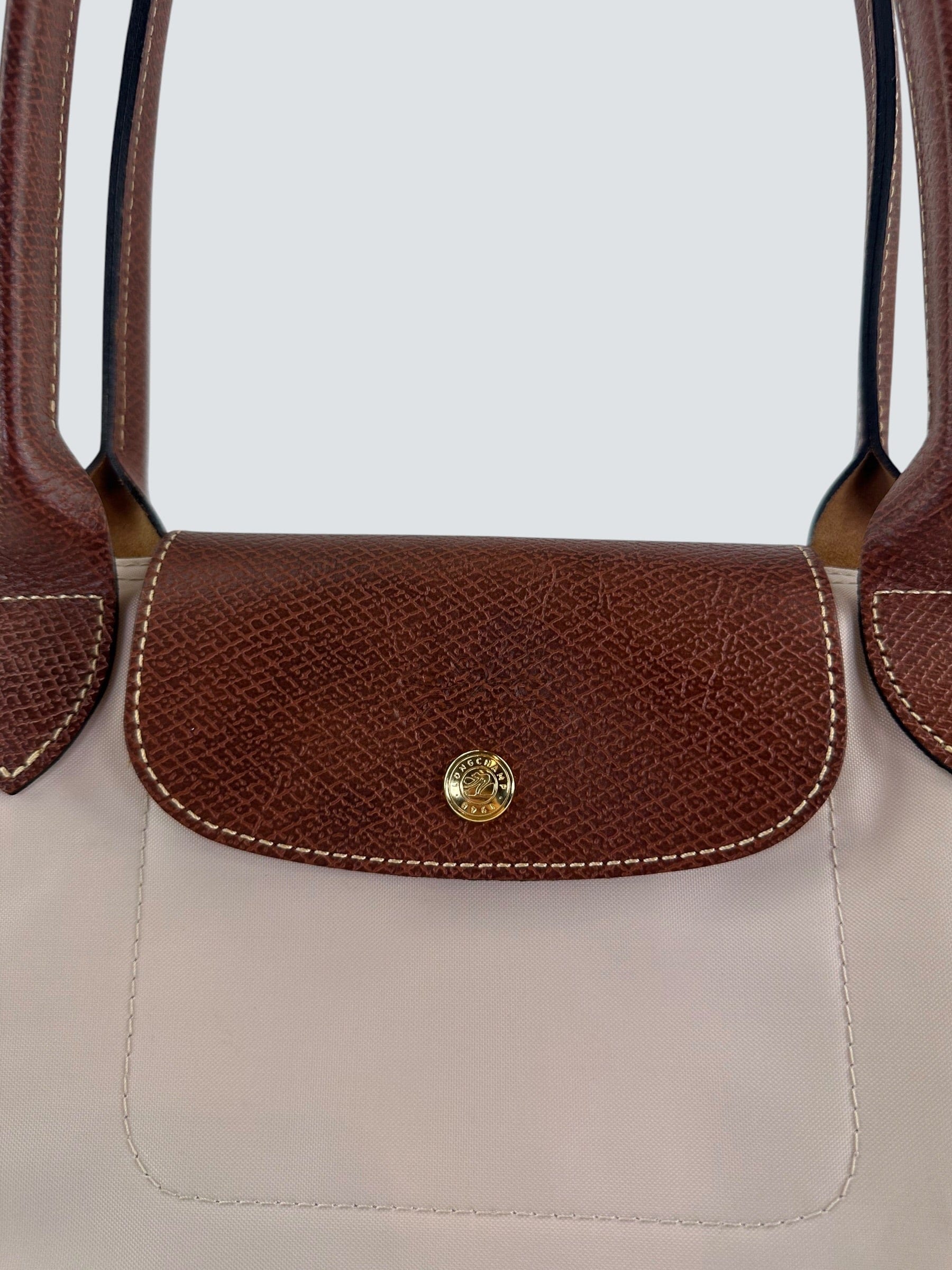 Longchamp Cream Nylon Le Pliage Tote