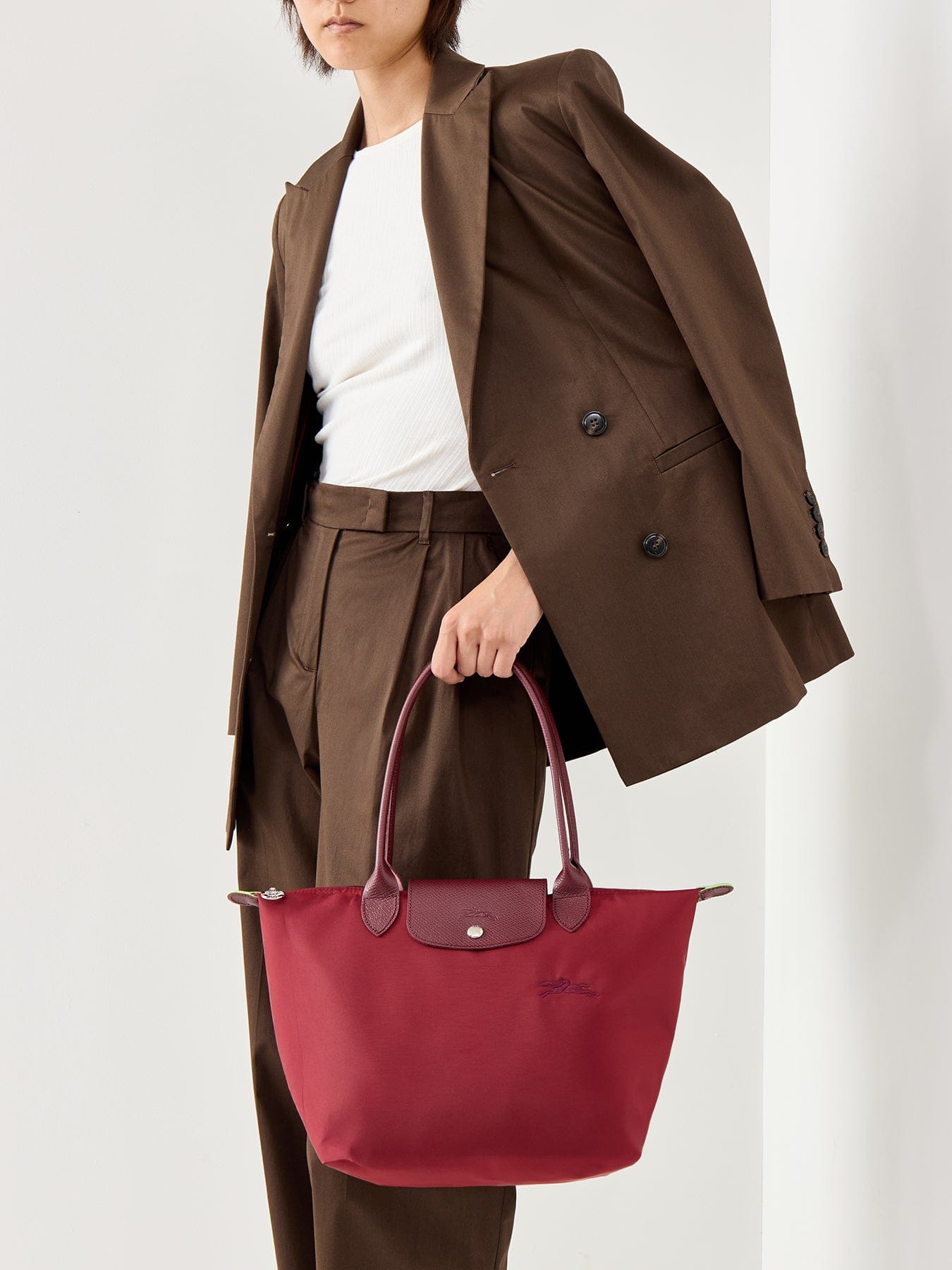Longchamp Le Pliage Green Medium Tote Bag Pomegranate Recycled