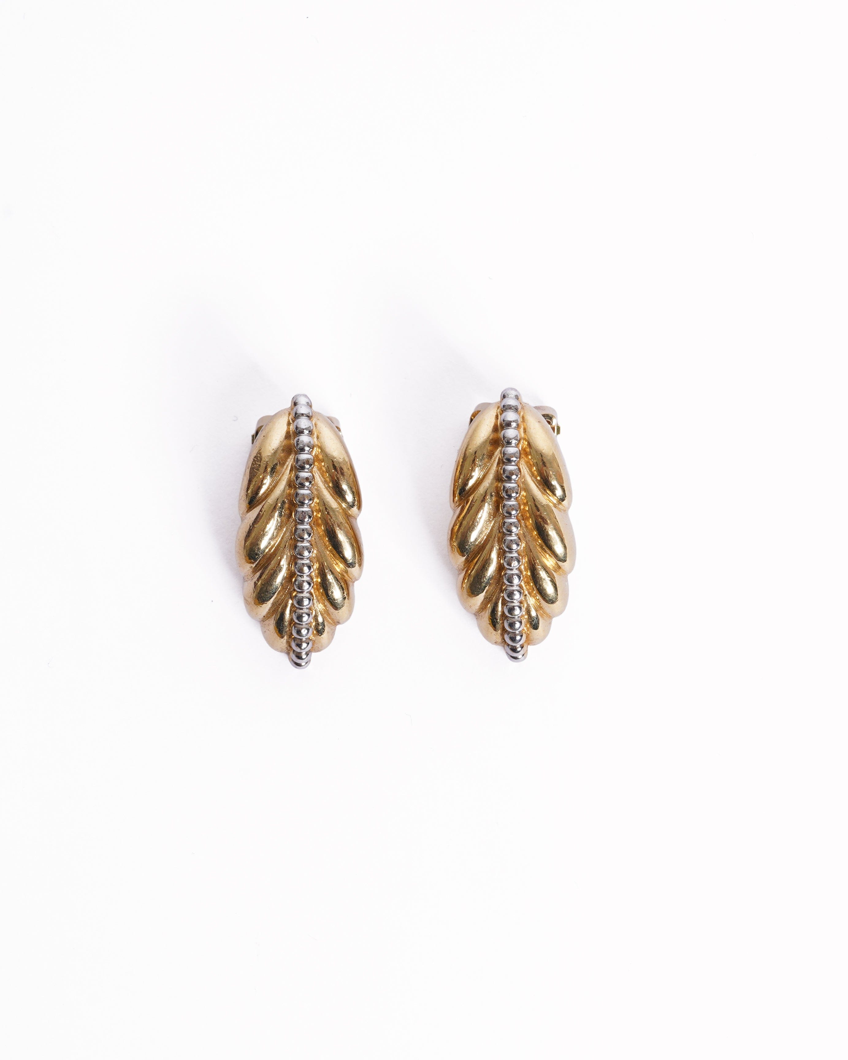 Burberry Vintage Burberrys Gold Plated Leaf Earrings