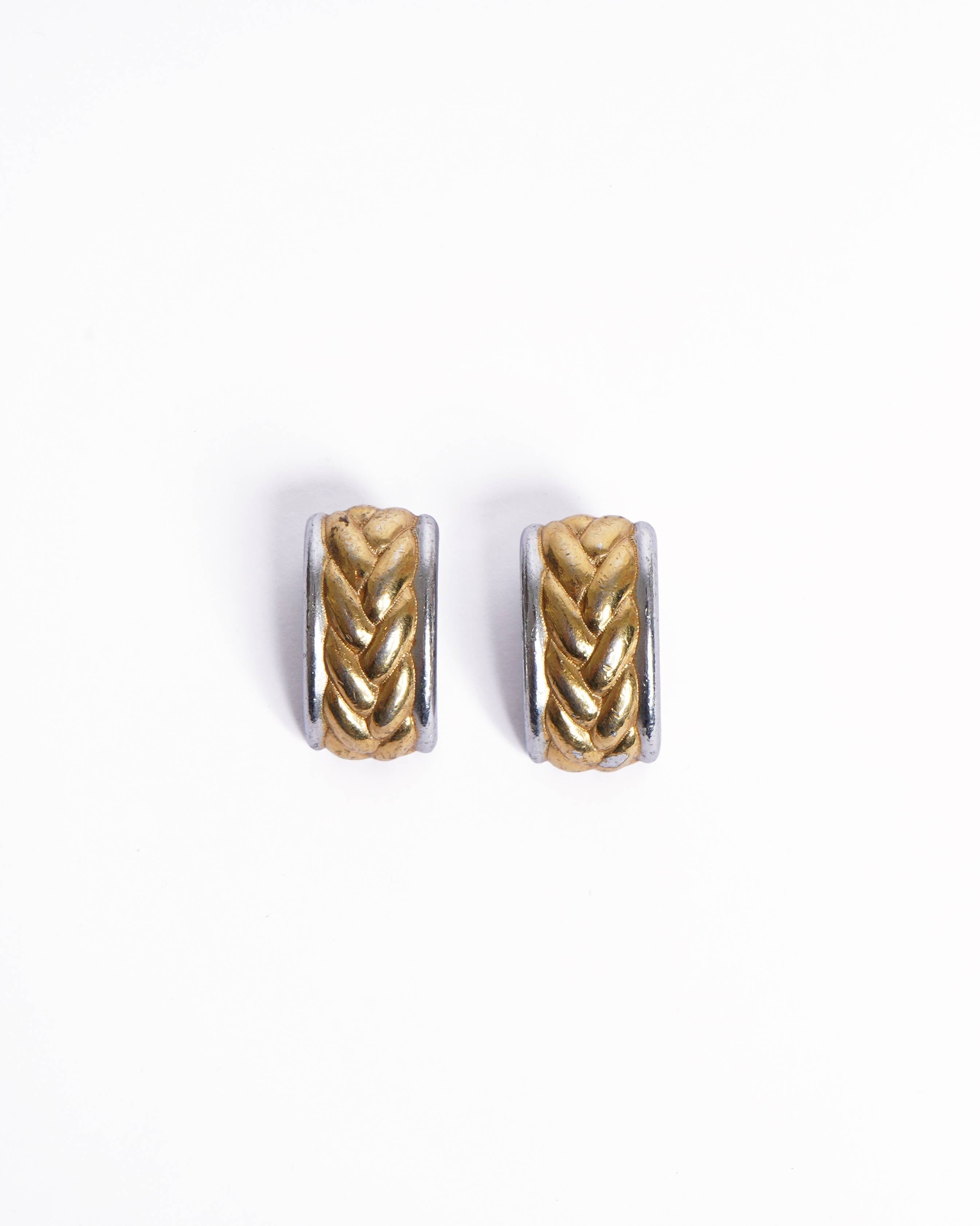Burberry Vintage Burberrys Gold & Silver Plated Earrings