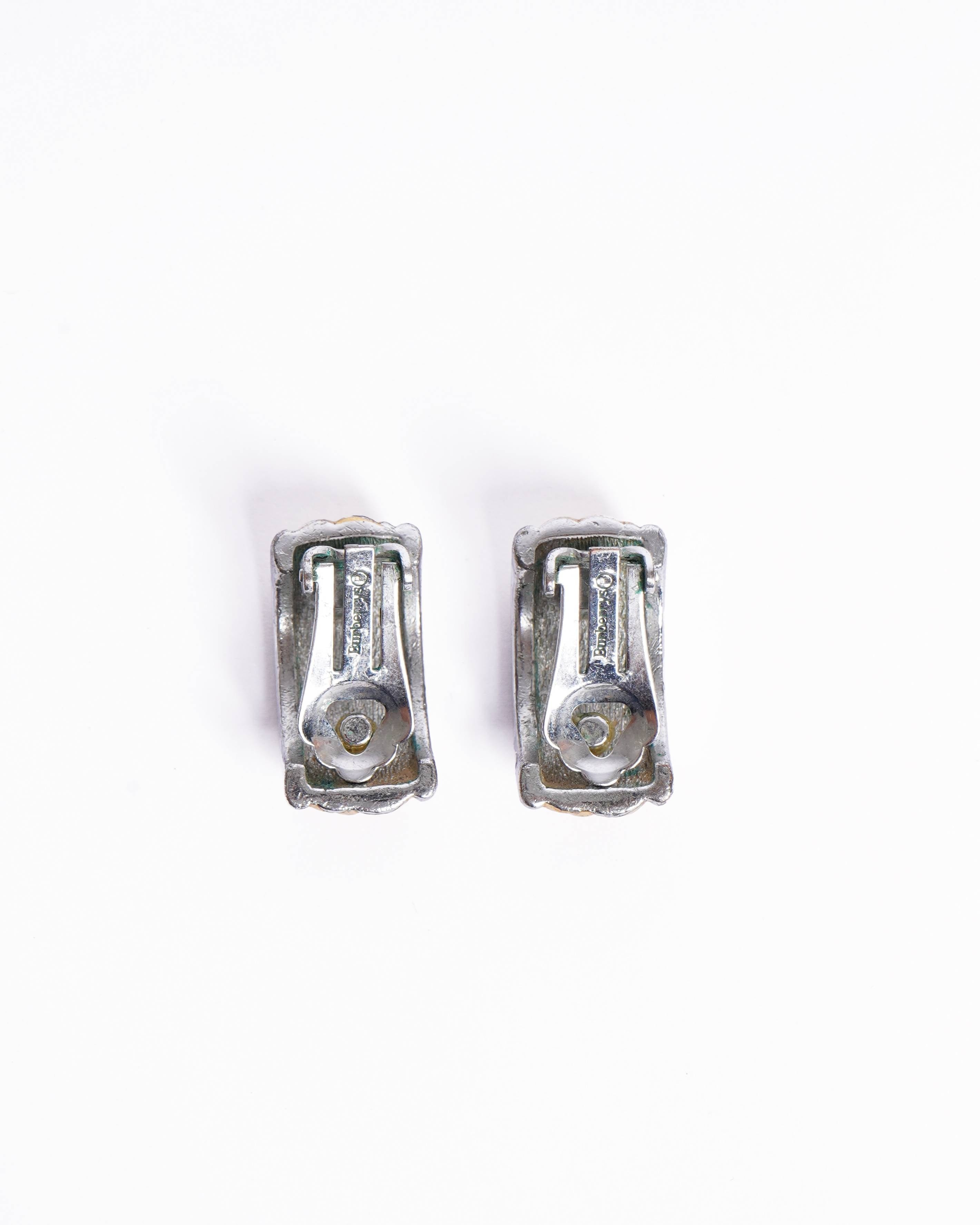 Burberry Vintage Burberrys Gold & Silver Plated Earrings