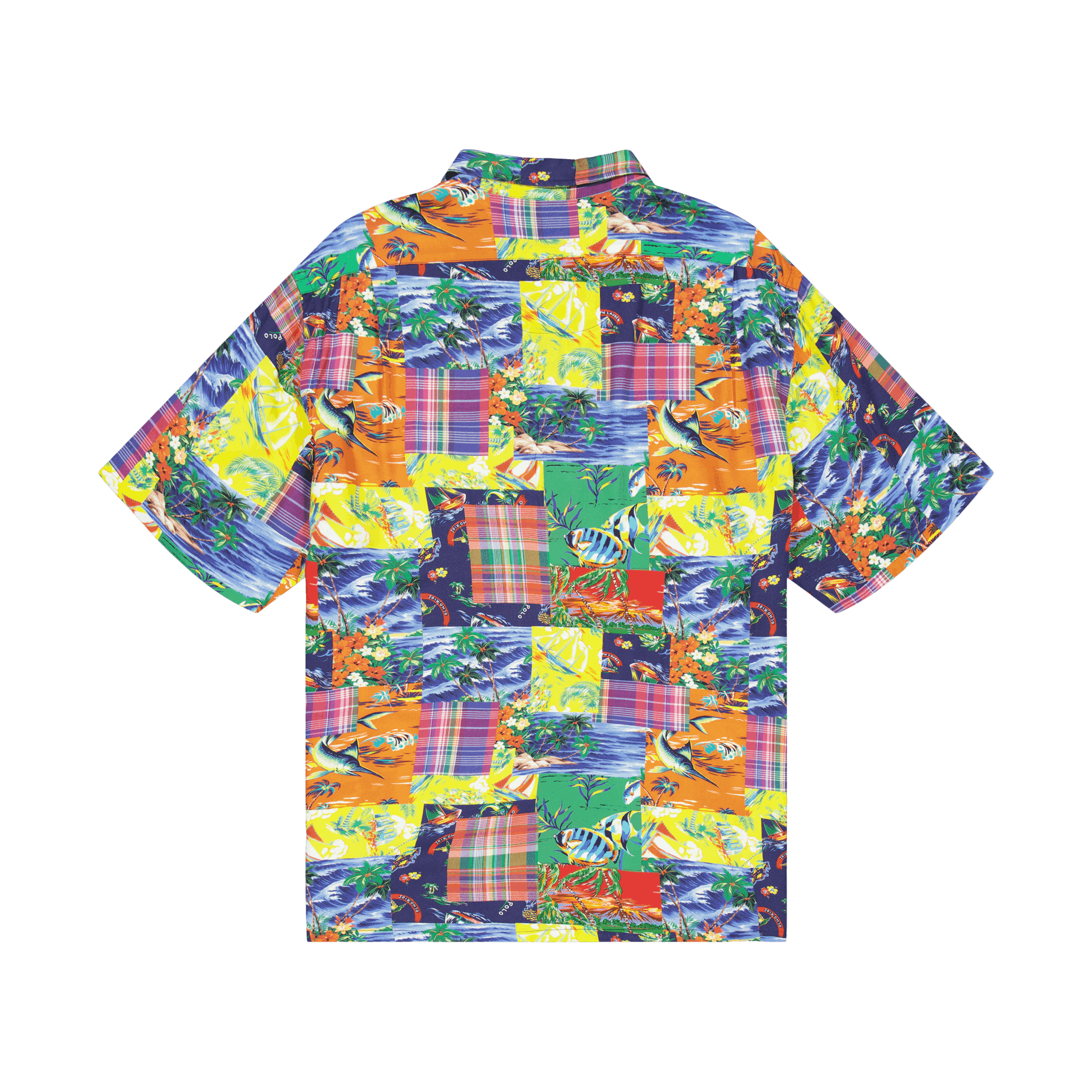 Polo Ralph Lauren Classic Fit Patchwork Poplin Camp Shirt High Tide Patchwork