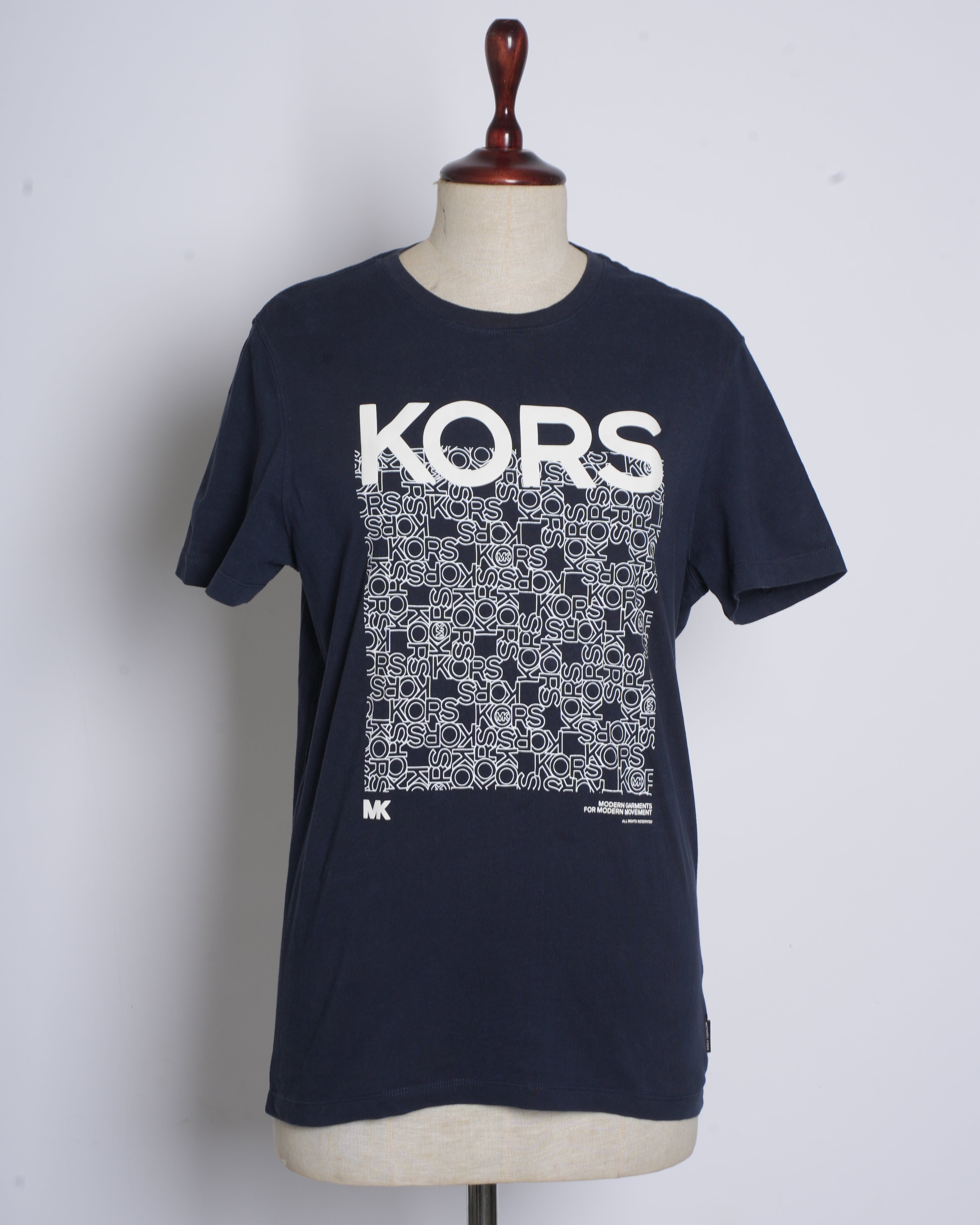Michael Kors MK Black Center Placement Print T - shirt