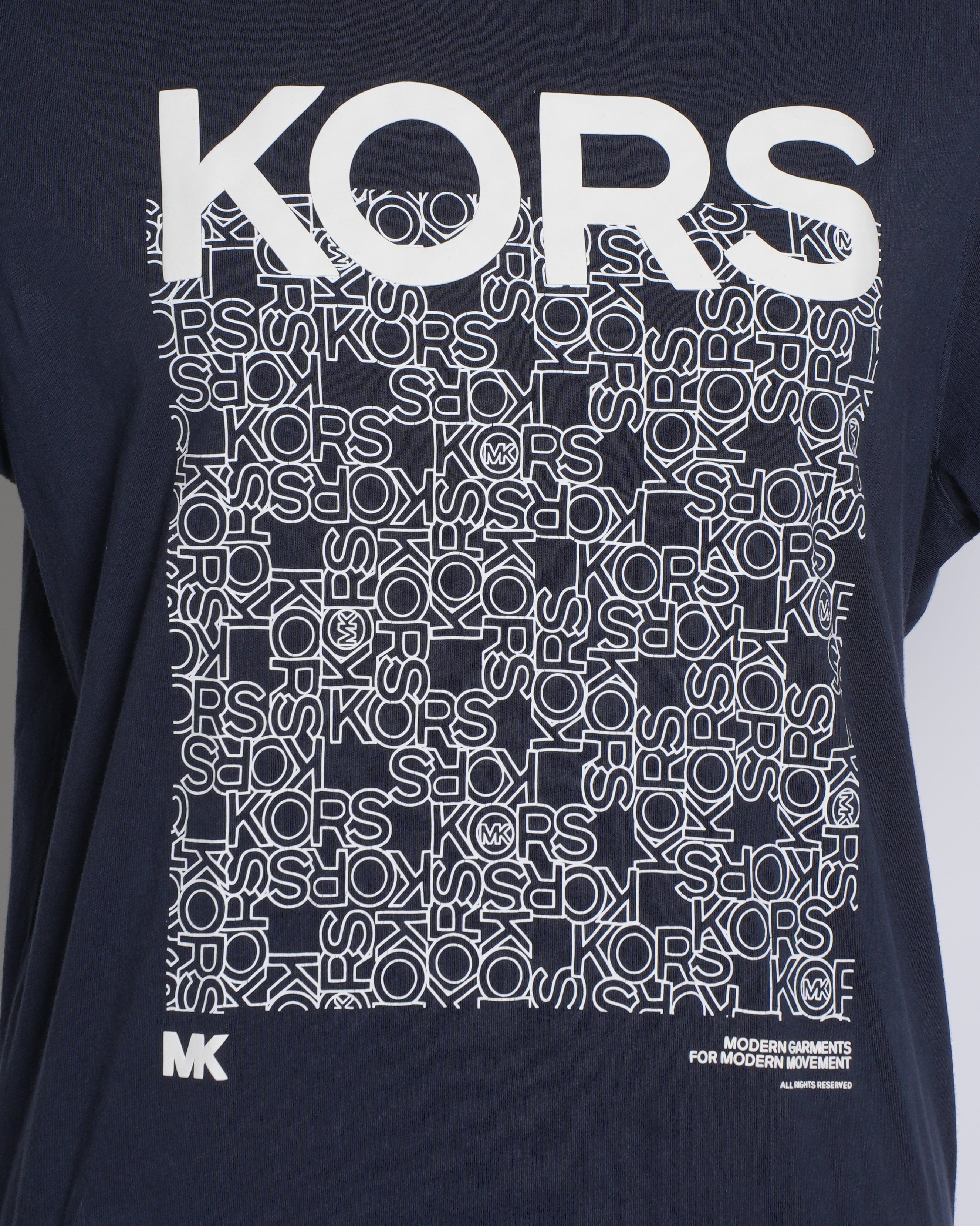 Michael Kors MK Black Center Placement Print T - shirt