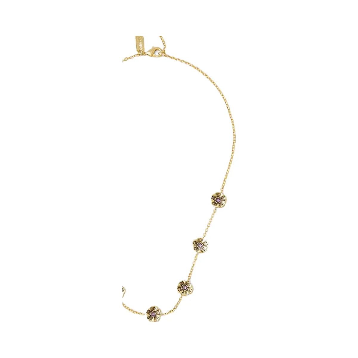 Coach Tea Rose Station Necklace Gold