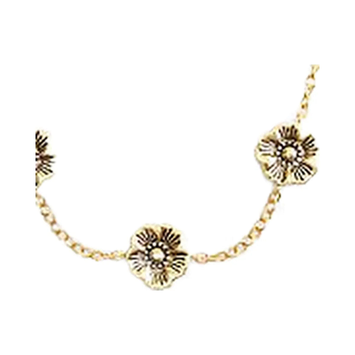 Coach Tea Rose Station Necklace Gold