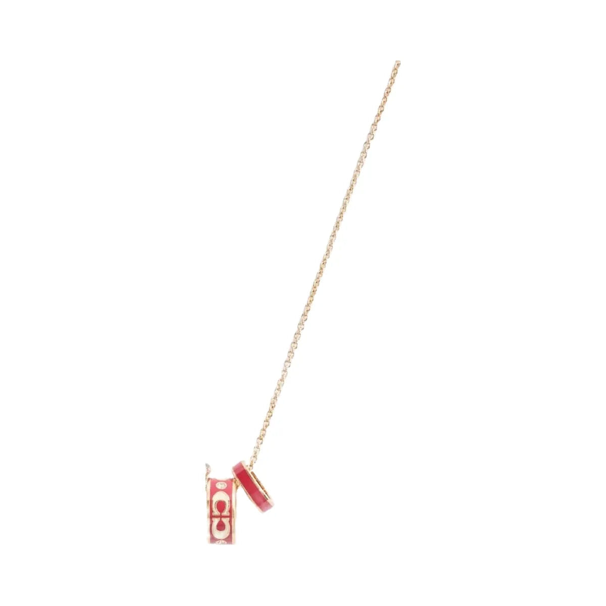 Coach Signature Enamel Rondell Necklace Gold Red