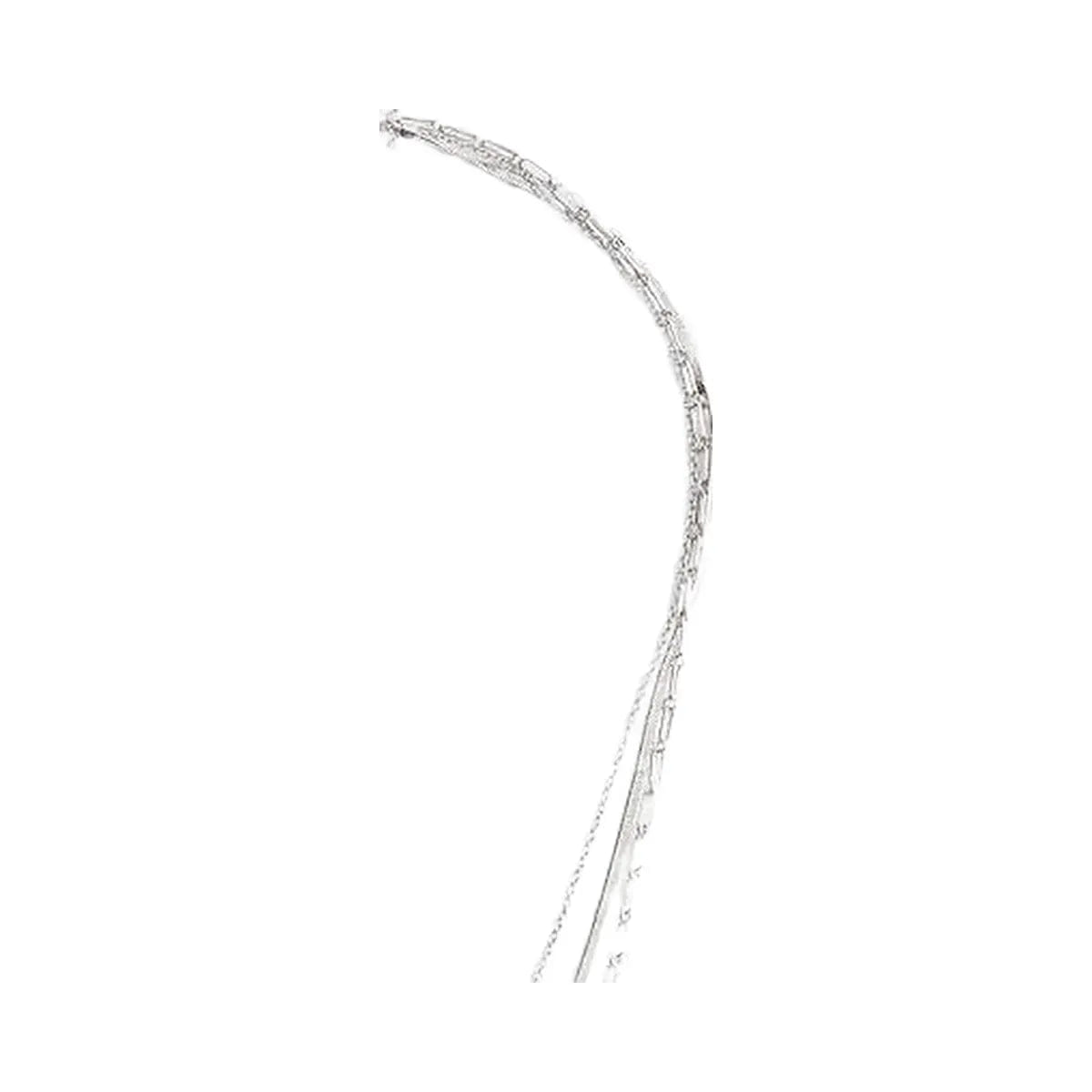 Coach Layered Chain Necklace Silver