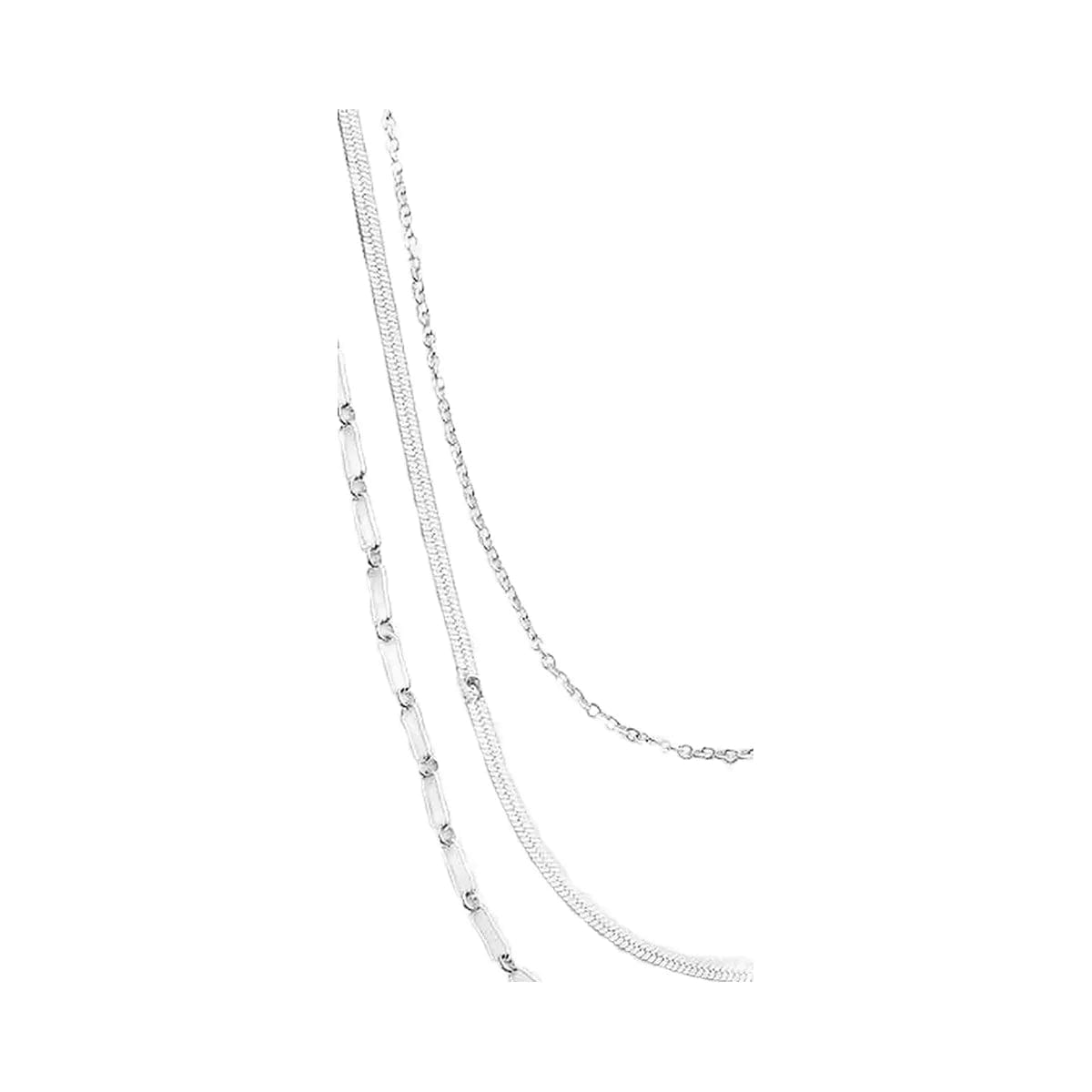 Coach Layered Chain Necklace Silver