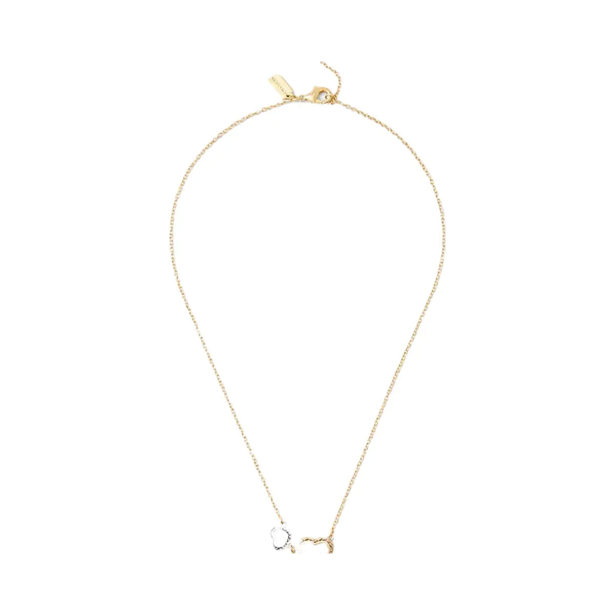 Coach Double Stitched Hearts Pendant Necklace Gold - Silver