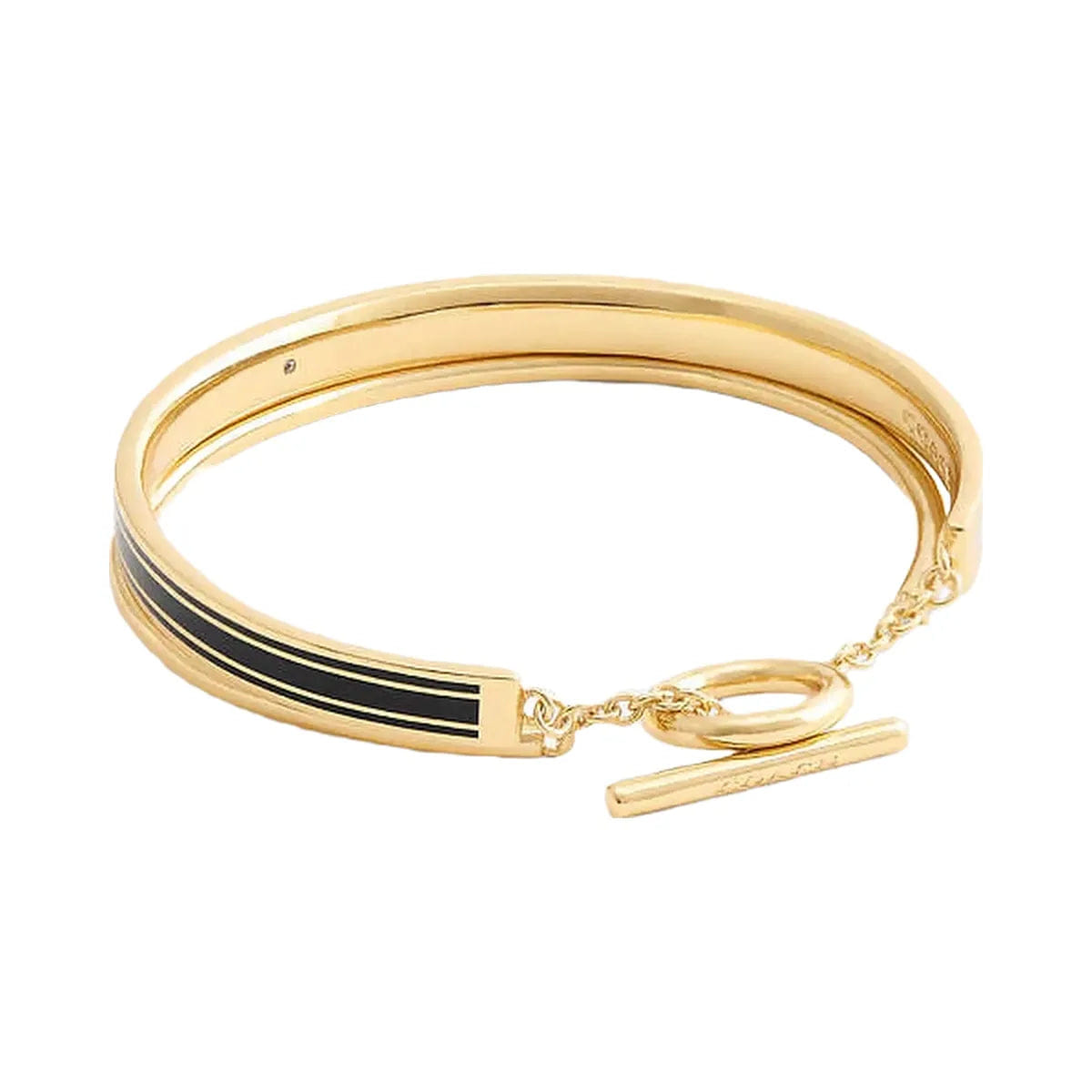 Coach Coach Enamel Double Bangle Bracelet Gold - Black