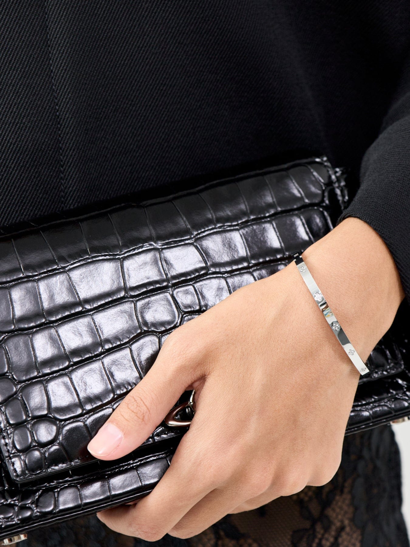 Coach Hinged Bangle Silver