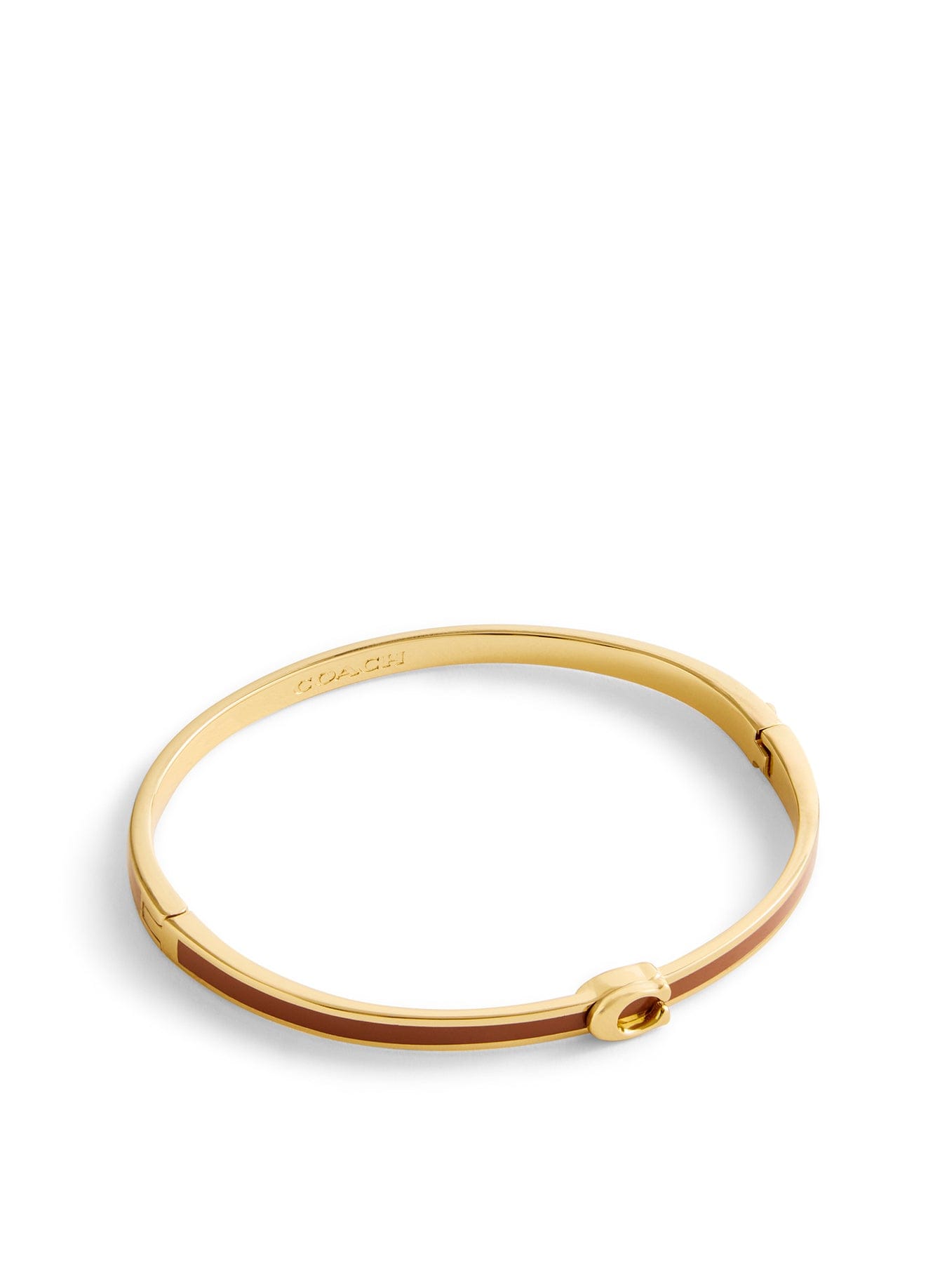 Coach C Enamel Hinged Bangle Gold